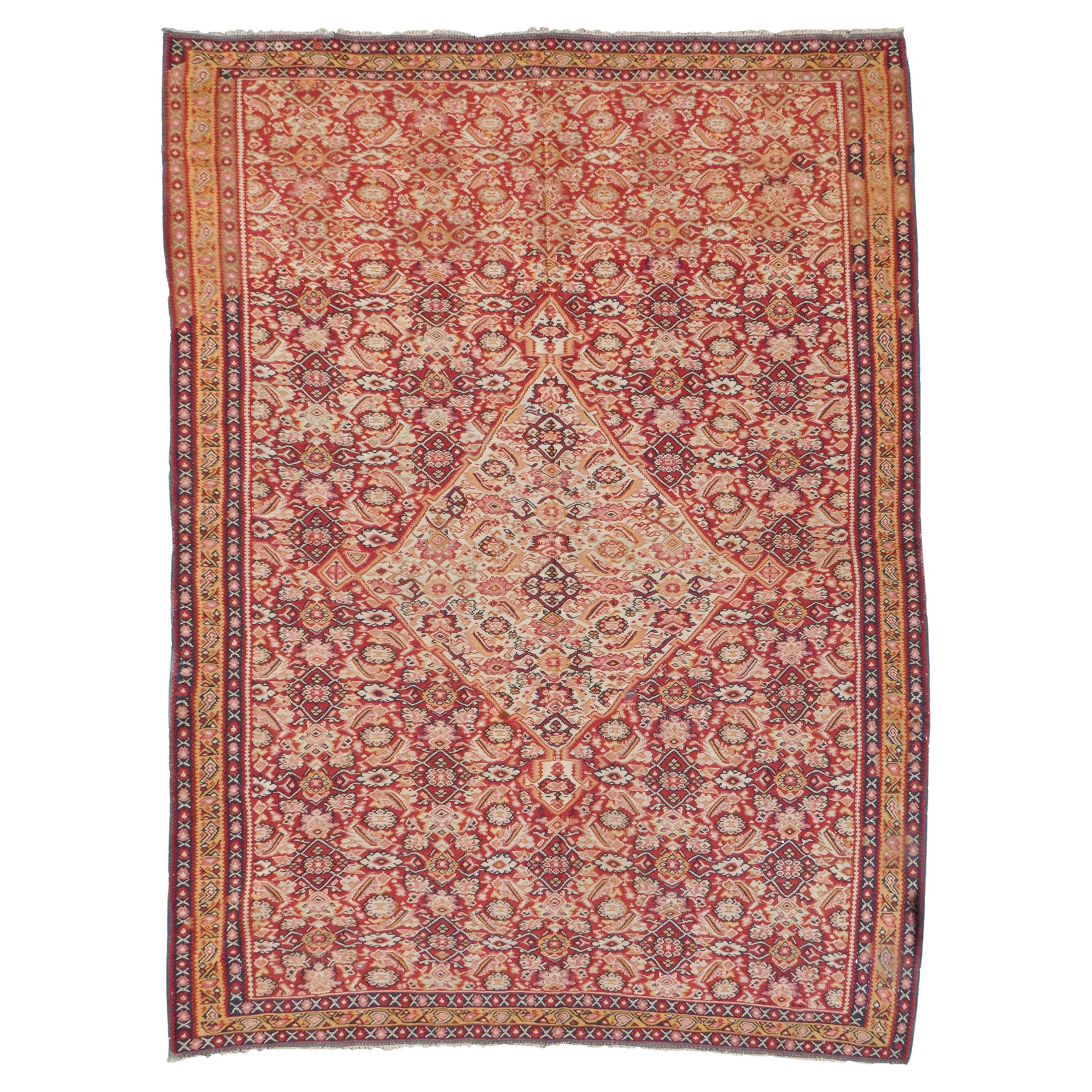 Antique Senneh Kilim, 19th Century For Sale