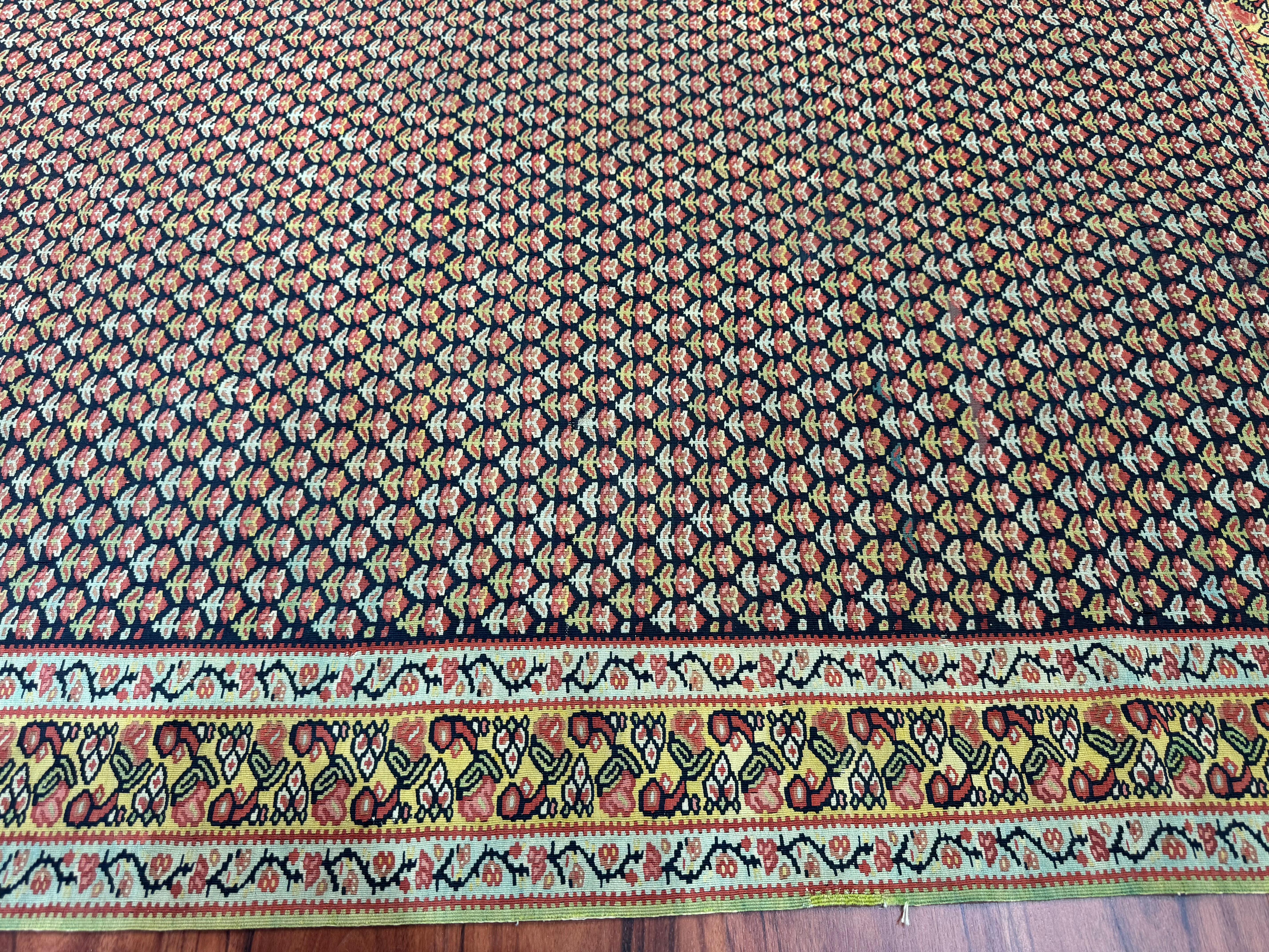 Antique Senneh Kilim Rug For Sale 6