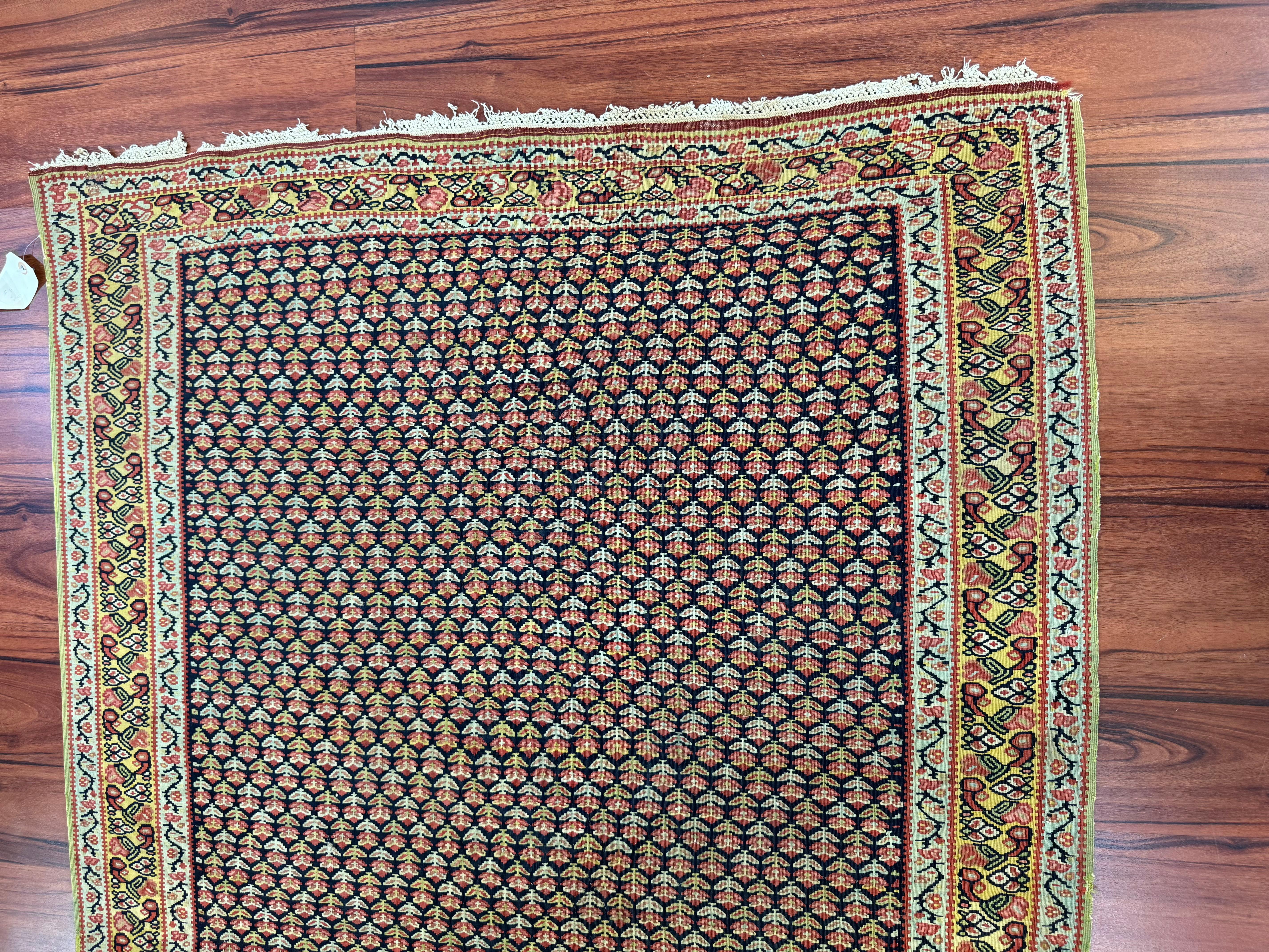 Antiker Senneh-Kilim-Teppich im Angebot 7
