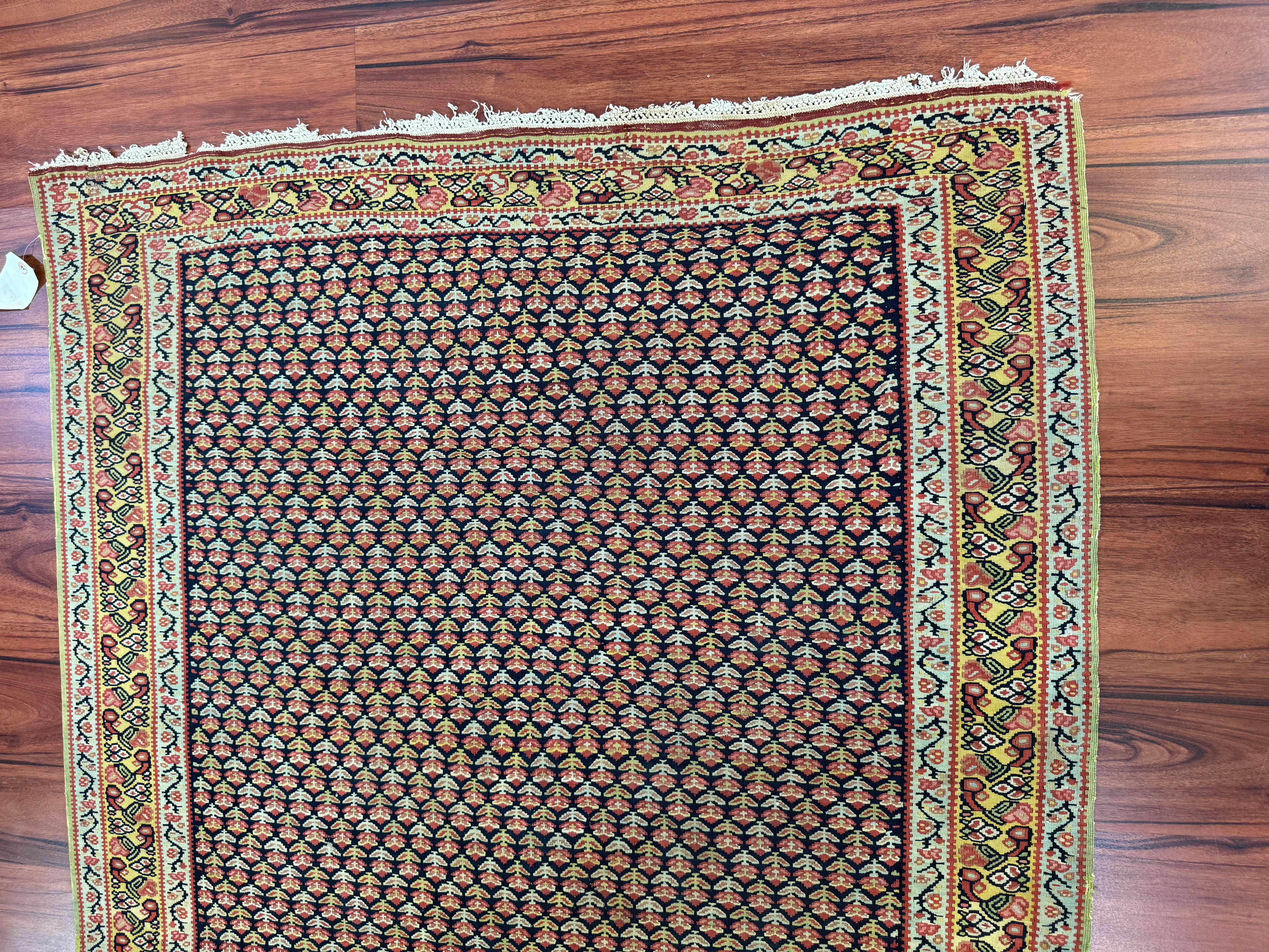 Antique Senneh Kilim Rug For Sale 7