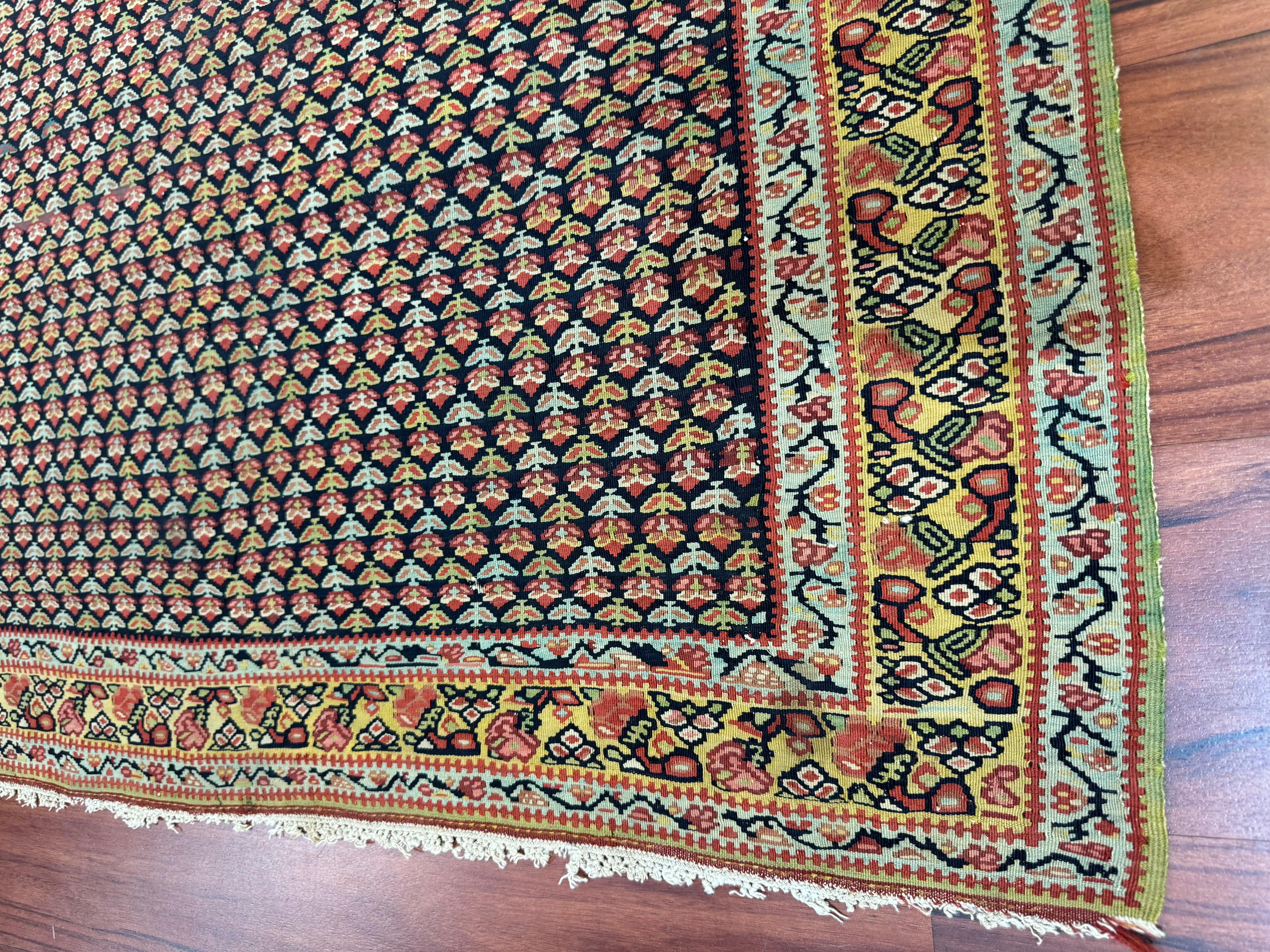 Antique Senneh Kilim Rug For Sale 20