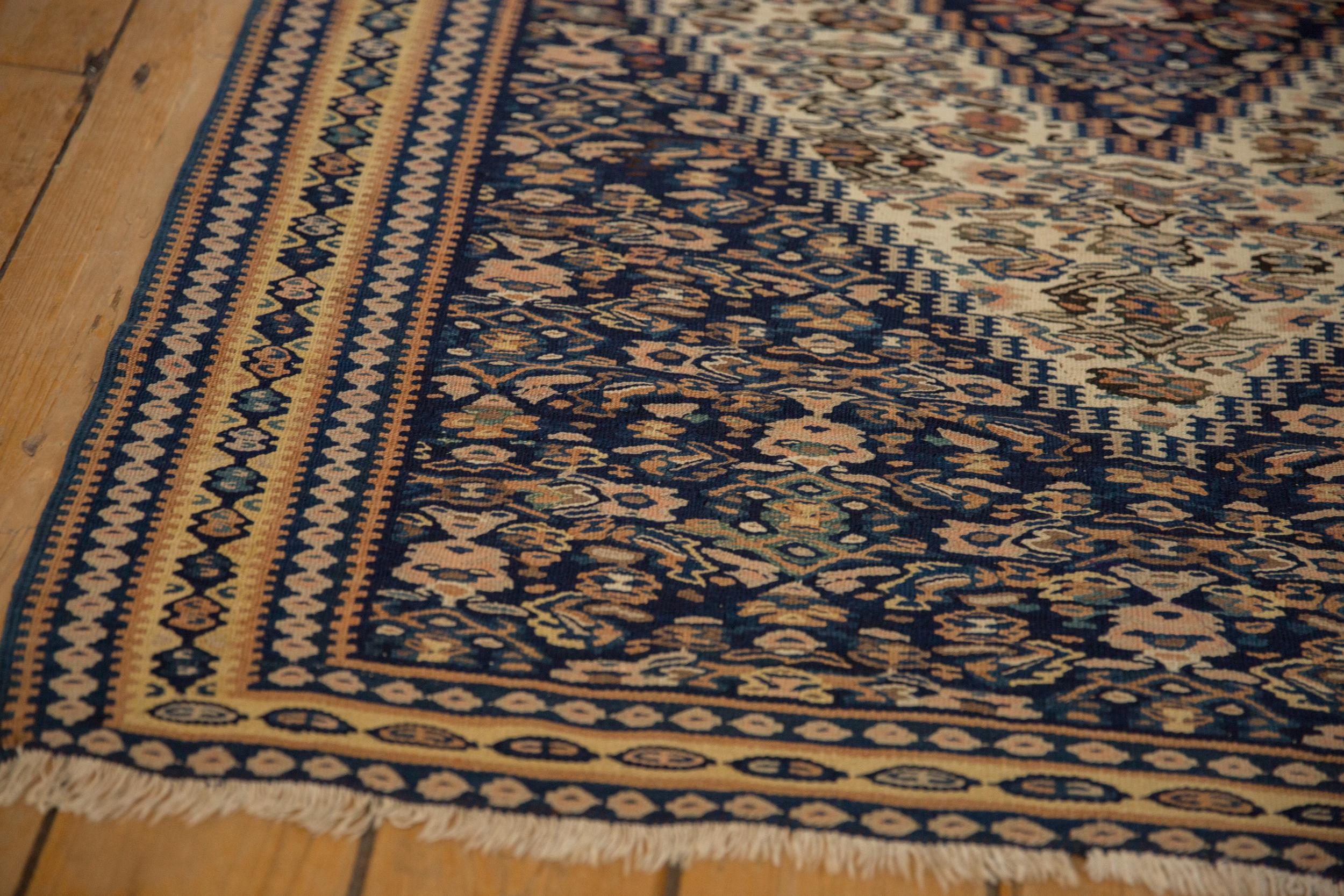 Hand-Woven Antique Senneh Kilim Rug For Sale