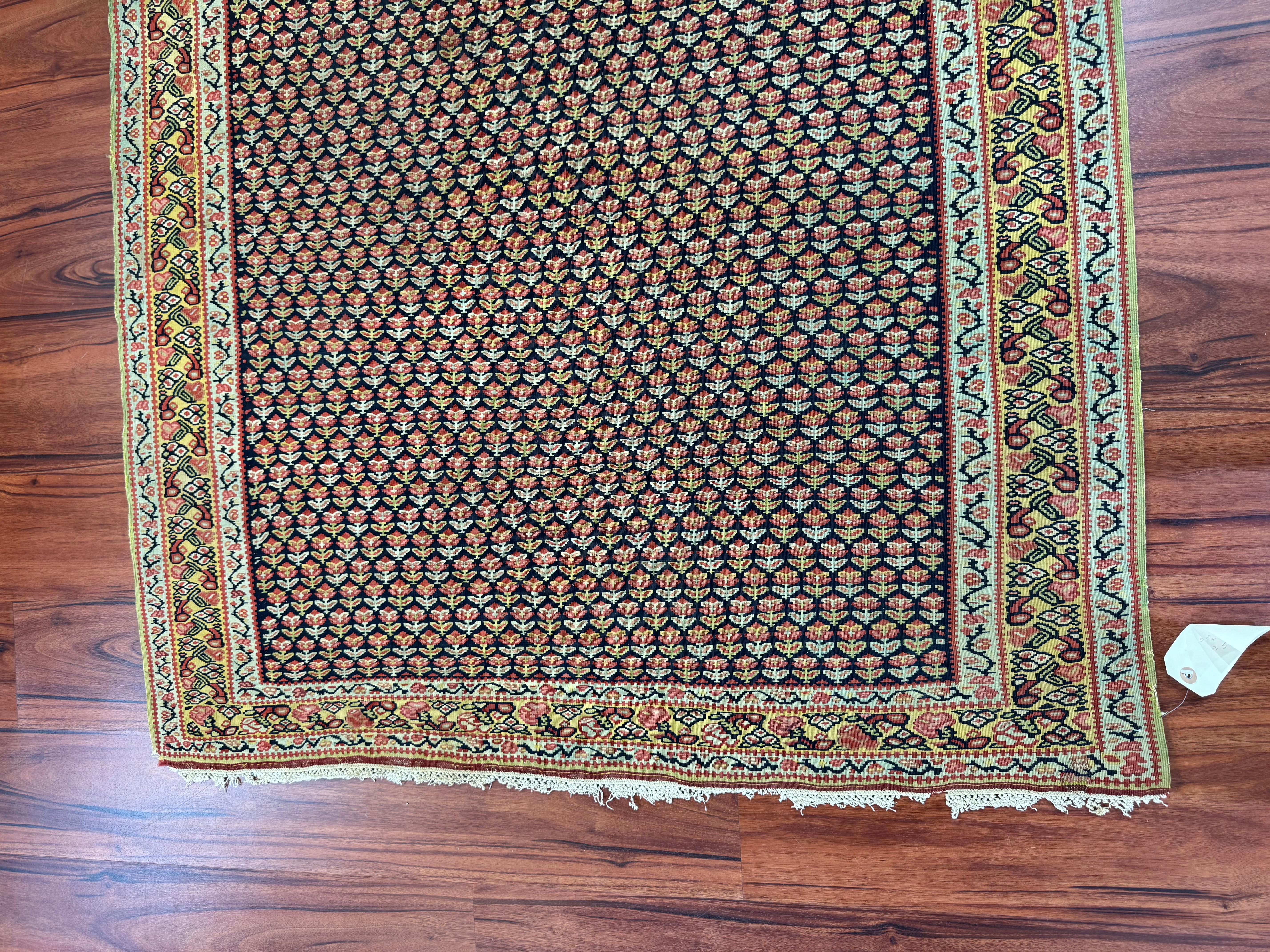 Antiker Senneh-Kilim-Teppich im Angebot 38