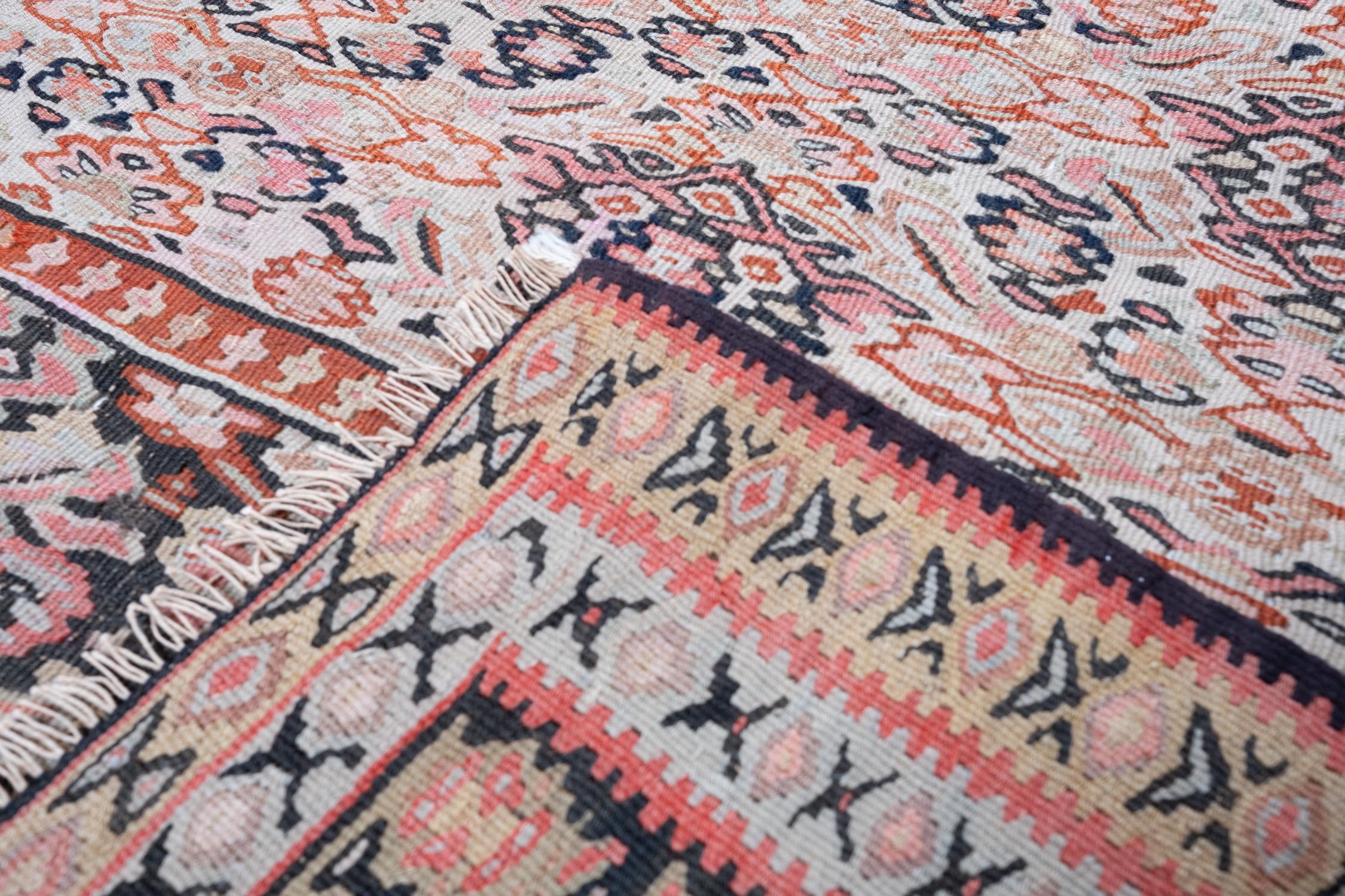 Antigua Alfombra Senneh Kilim Senna Lana Caucasia Persa Kurda Alfombra Caucásico en venta