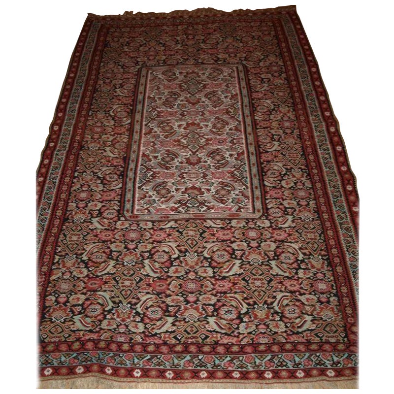 Antiker Senneh-Kelim mit seltenem Design, um 1900