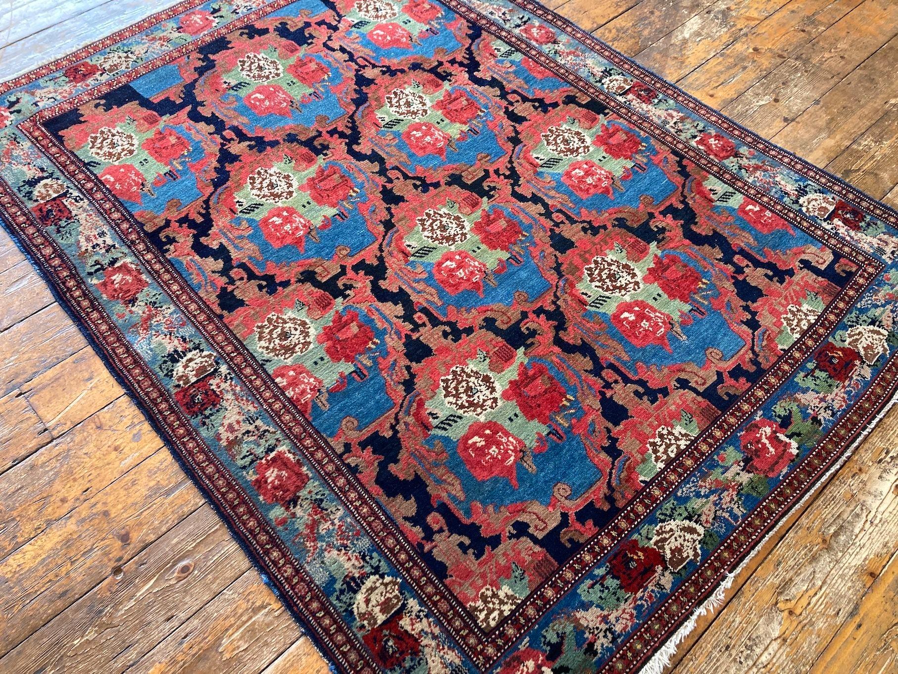 Wool Antique Senneh Rug 1.82m x 1.38m For Sale