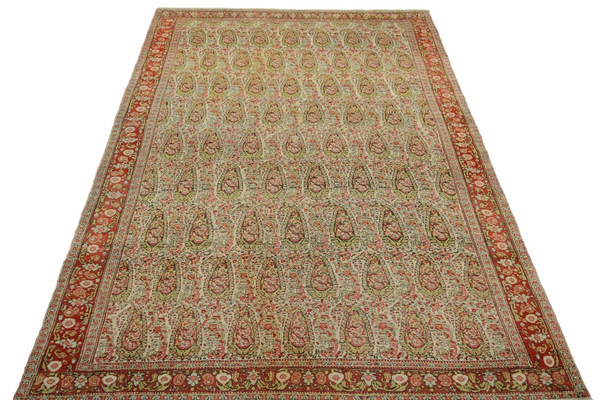 Wool Antique Senneh Rug 2.02m x 1.36m For Sale