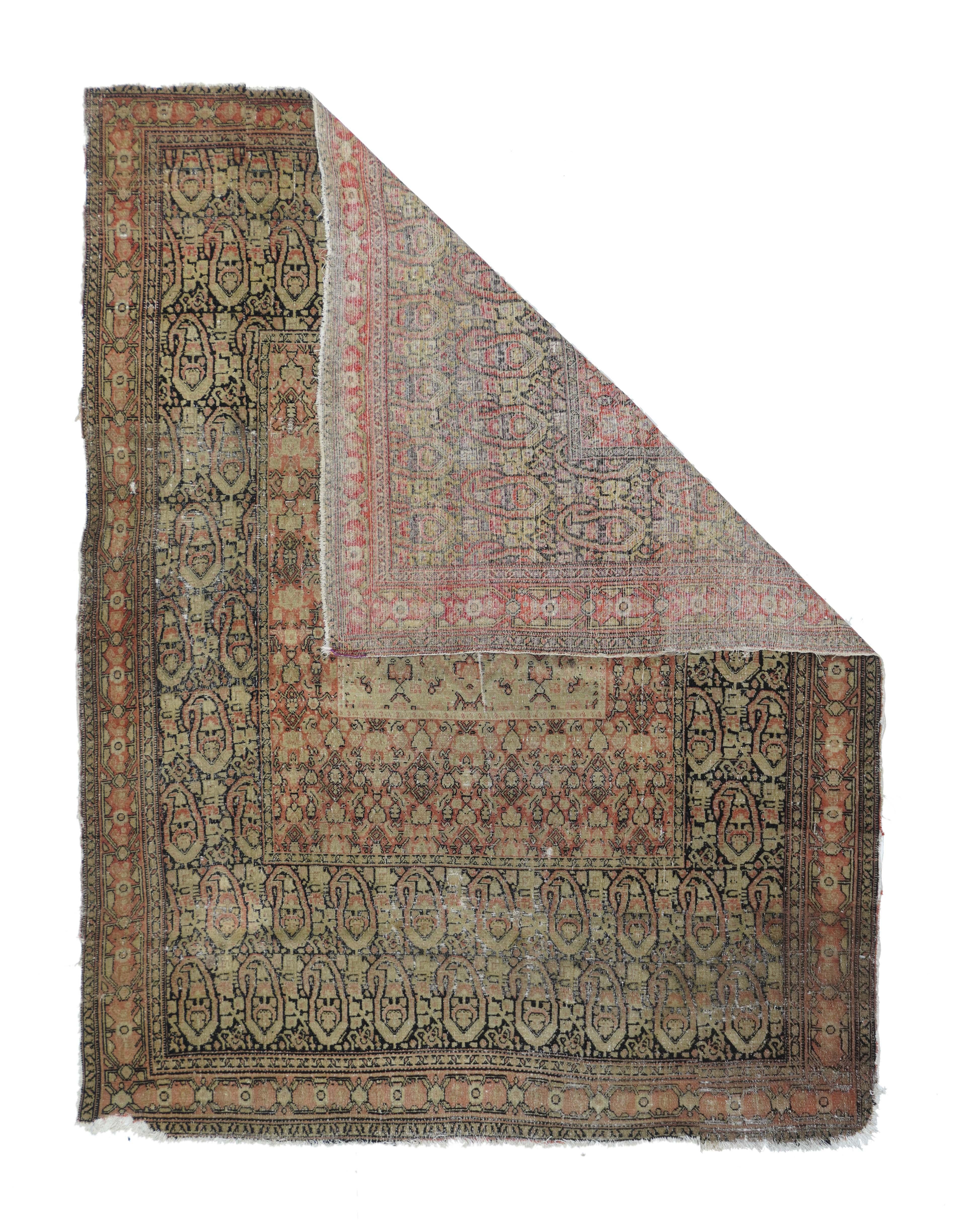 Antique Senneh rug 3.3'' x 5.6''.