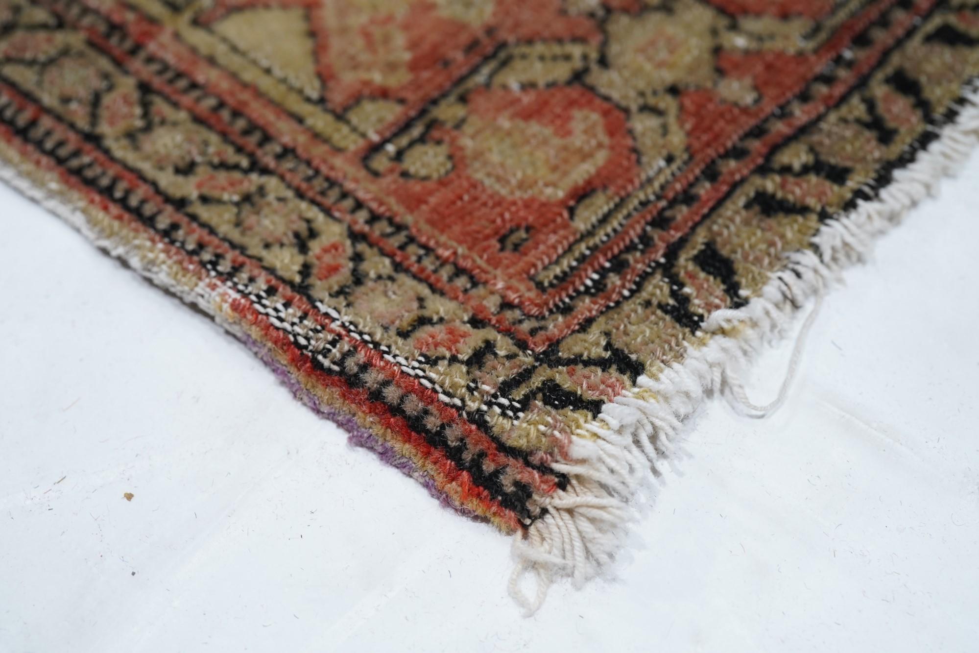 Antique Senneh Rug In Distressed Condition For Sale In New York, NY