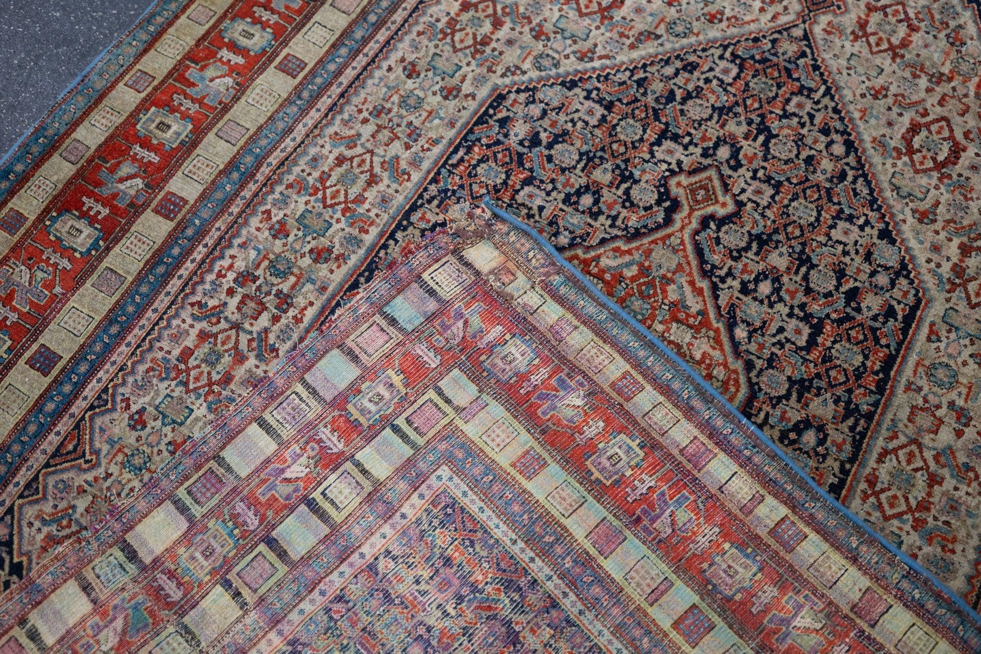 Tapis Senneh antique 4'4'' x 5'6'' en vente 2