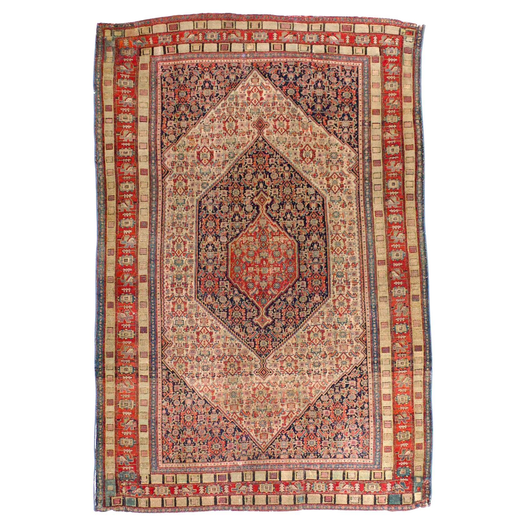 Antique Senneh Rug 4'4'' x 5'6''