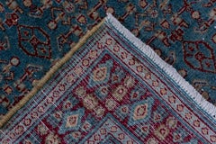 Antique Senneh Rug – Repeating Herati Pattern on Blue Field