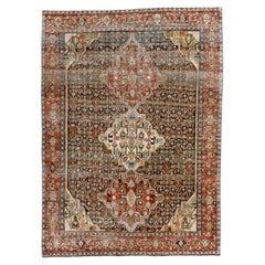 Antique Senneh Style Rug with Stacked Medallions