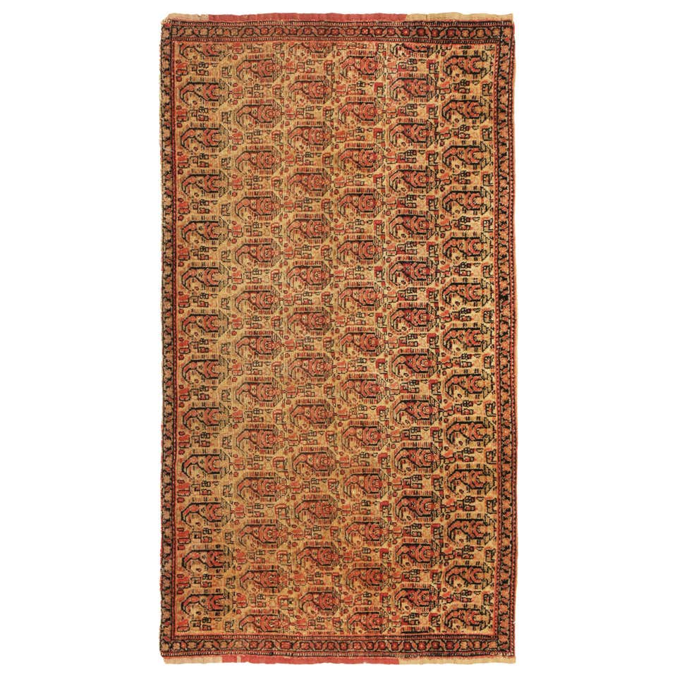 Antique Bakhtiari Traditional Red and Black Wool Persian Rug with ...