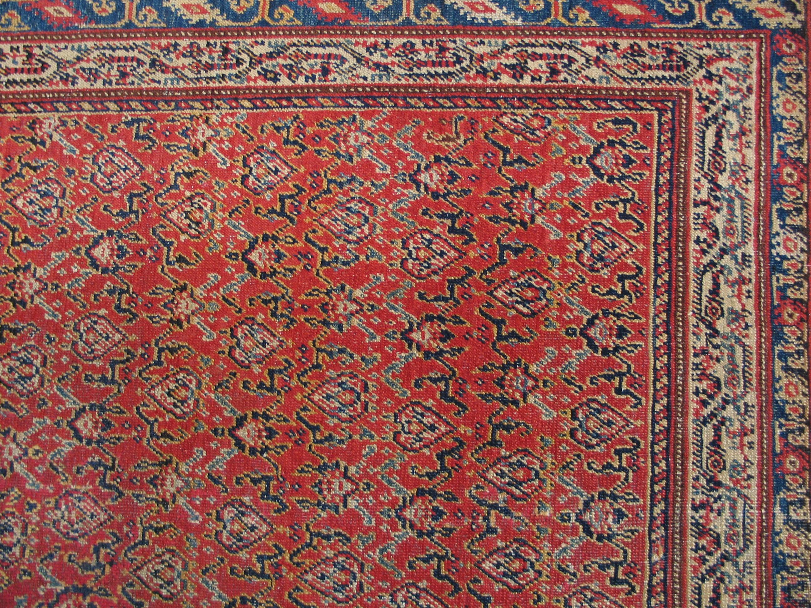 Hand-Knotted Antique Seraband Rug For Sale