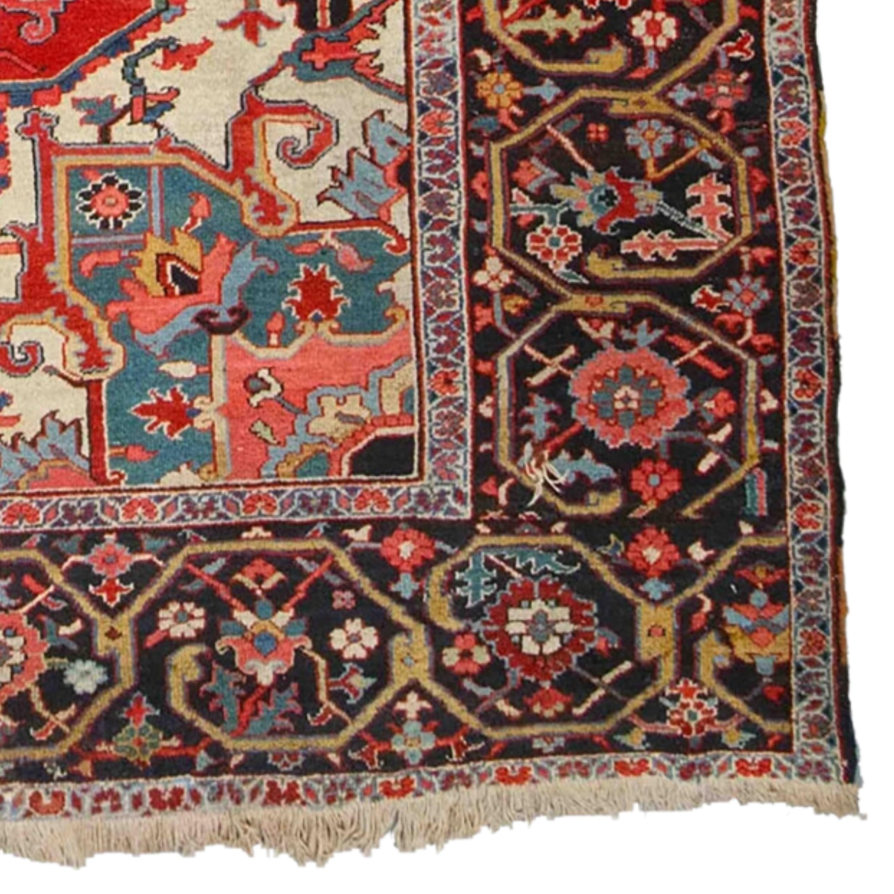 Wool Antique Serapi Carpet - 19th Century Serapi Carpet, Antique Rug For Sale