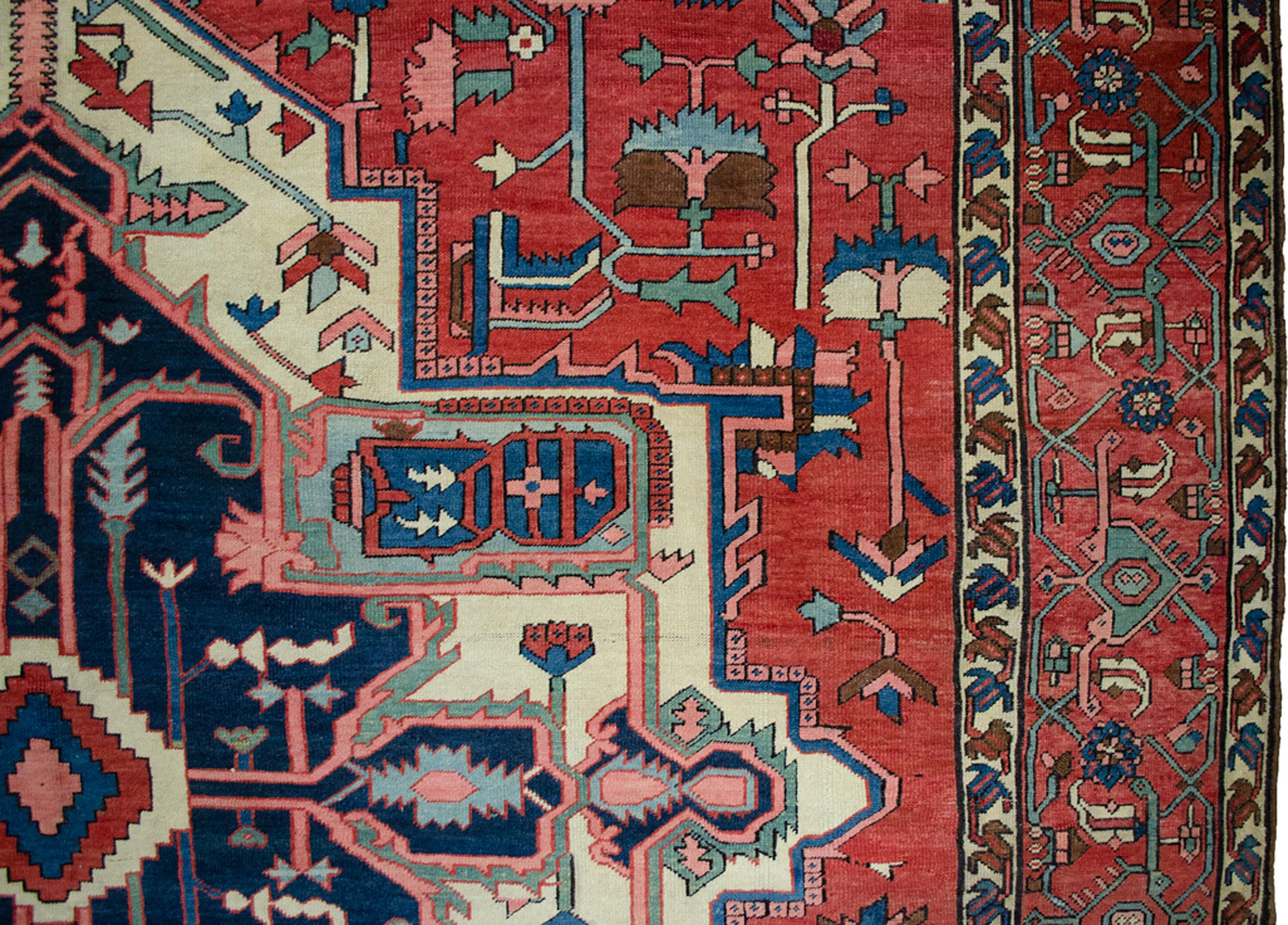 Antiker Serapi-Teppich 443x295cm (Wolle) im Angebot