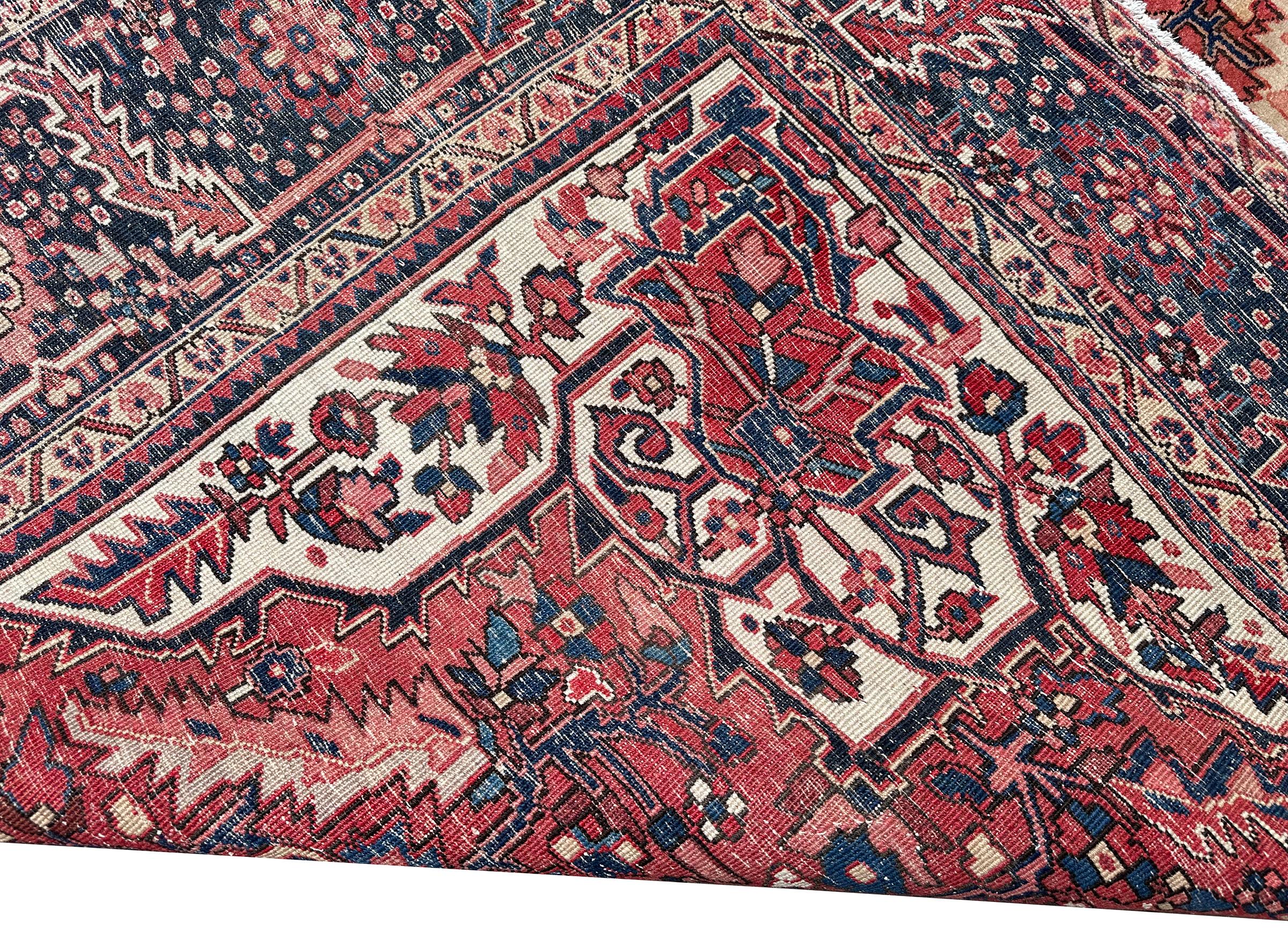 Tappeto antico Serapi Geometrico Heriz Durevole 10x13 Tappeto Orientale 297cmx399cm in vendita 3