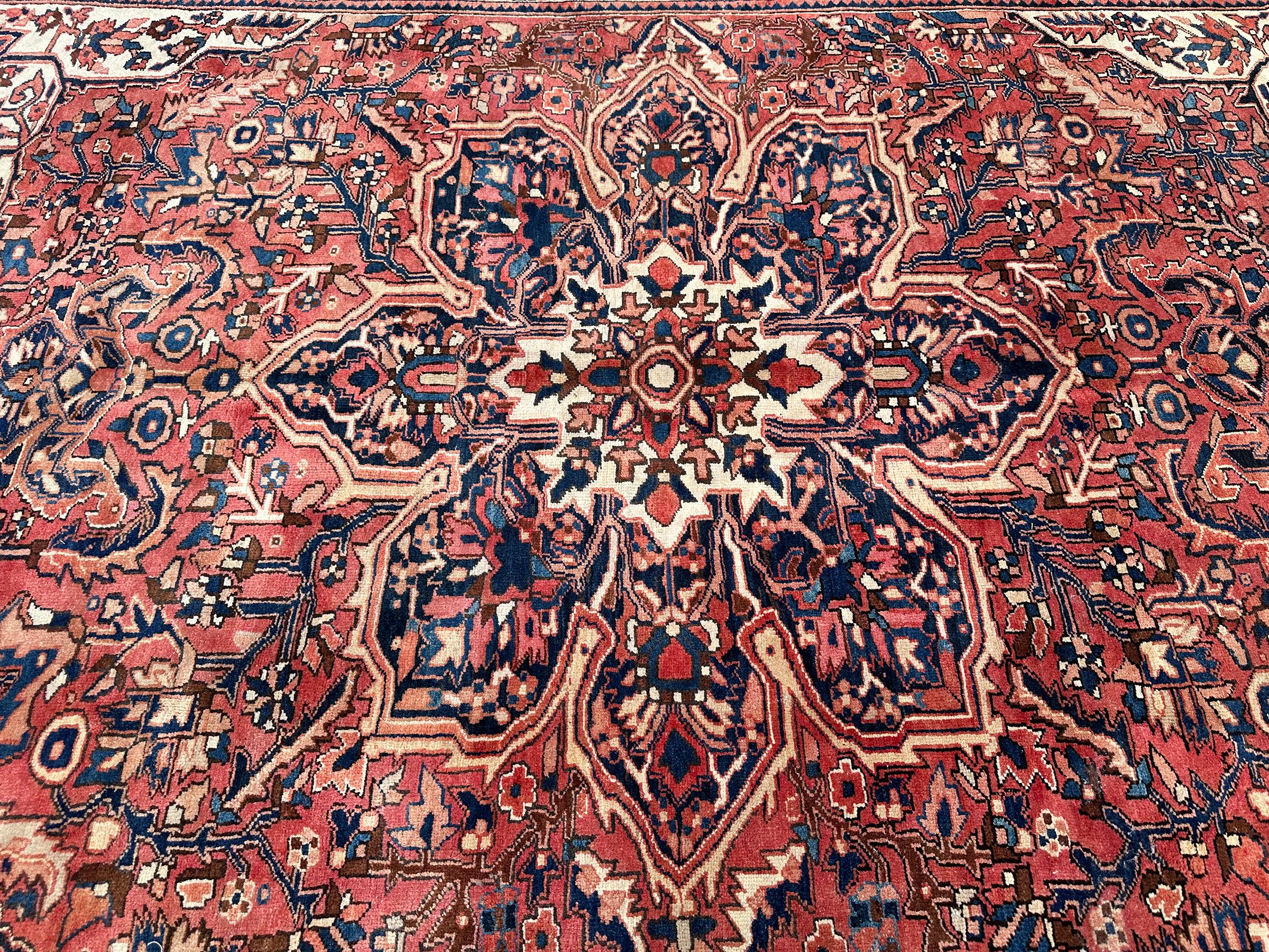 Tappeto antico Serapi Geometrico Heriz Durevole 10x13 Tappeto Orientale 297cmx399cm in vendita 1