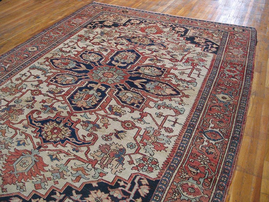Early 20th Century Late 19th Century N.W. Persian Serapi Carpet ( 8'10