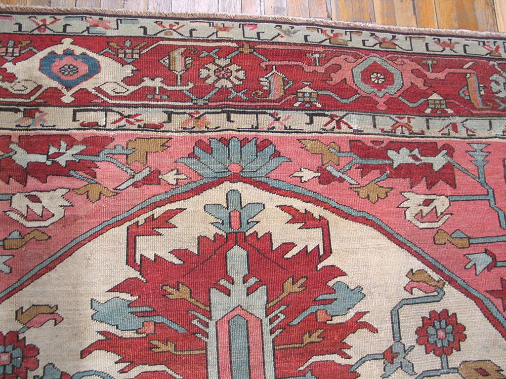 Wool Antique Serapi Persian Rug 9'2