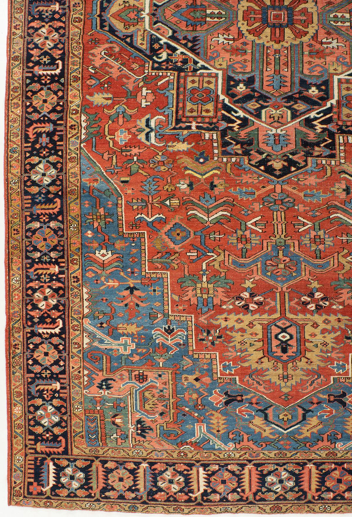 Persian Antique Serapi Rug 10'9 X 19'1 For Sale