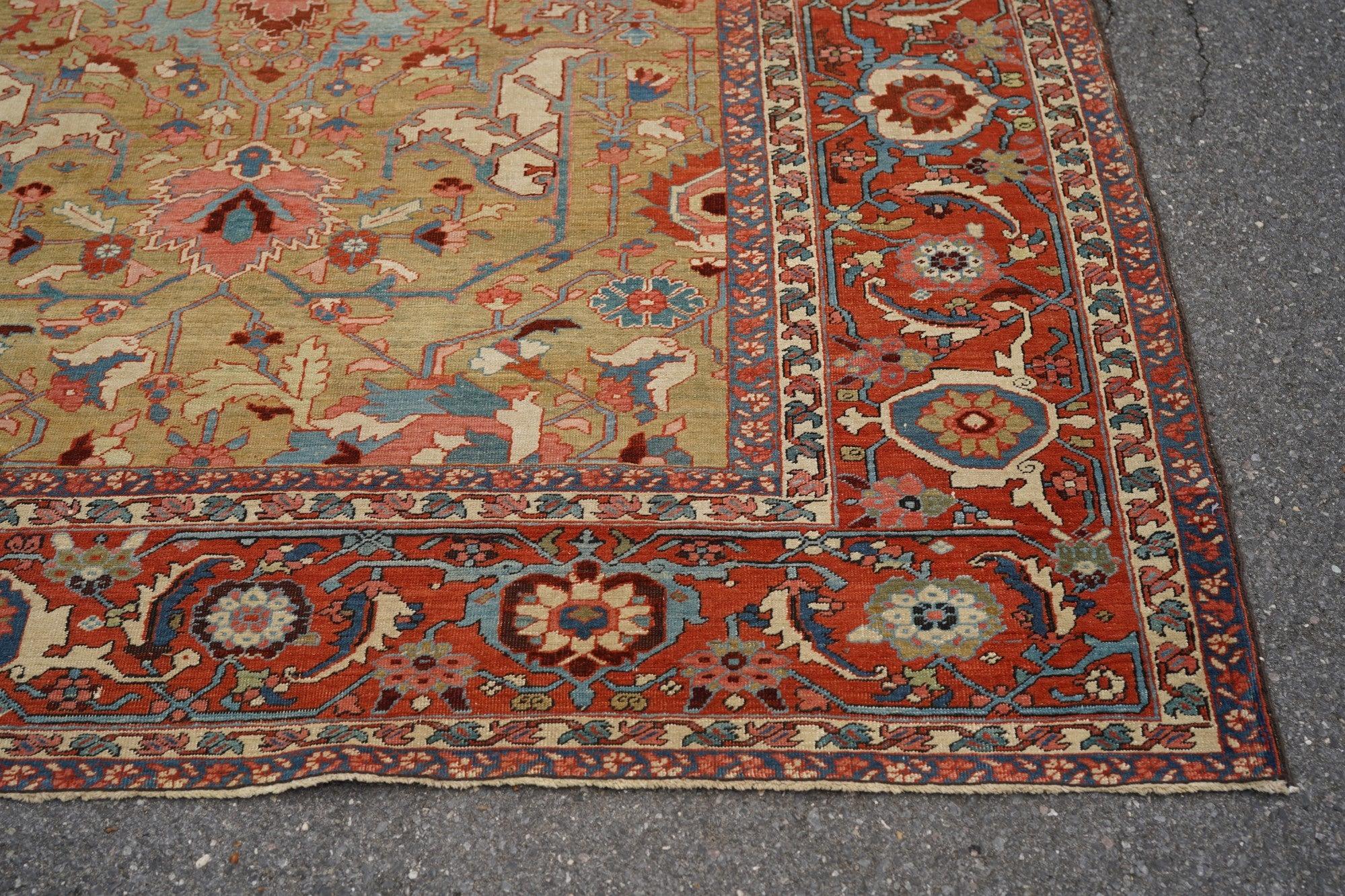 Antiker Serapi-Teppich 11'6'' x 15'0'' aus Serapi (Persisch) im Angebot