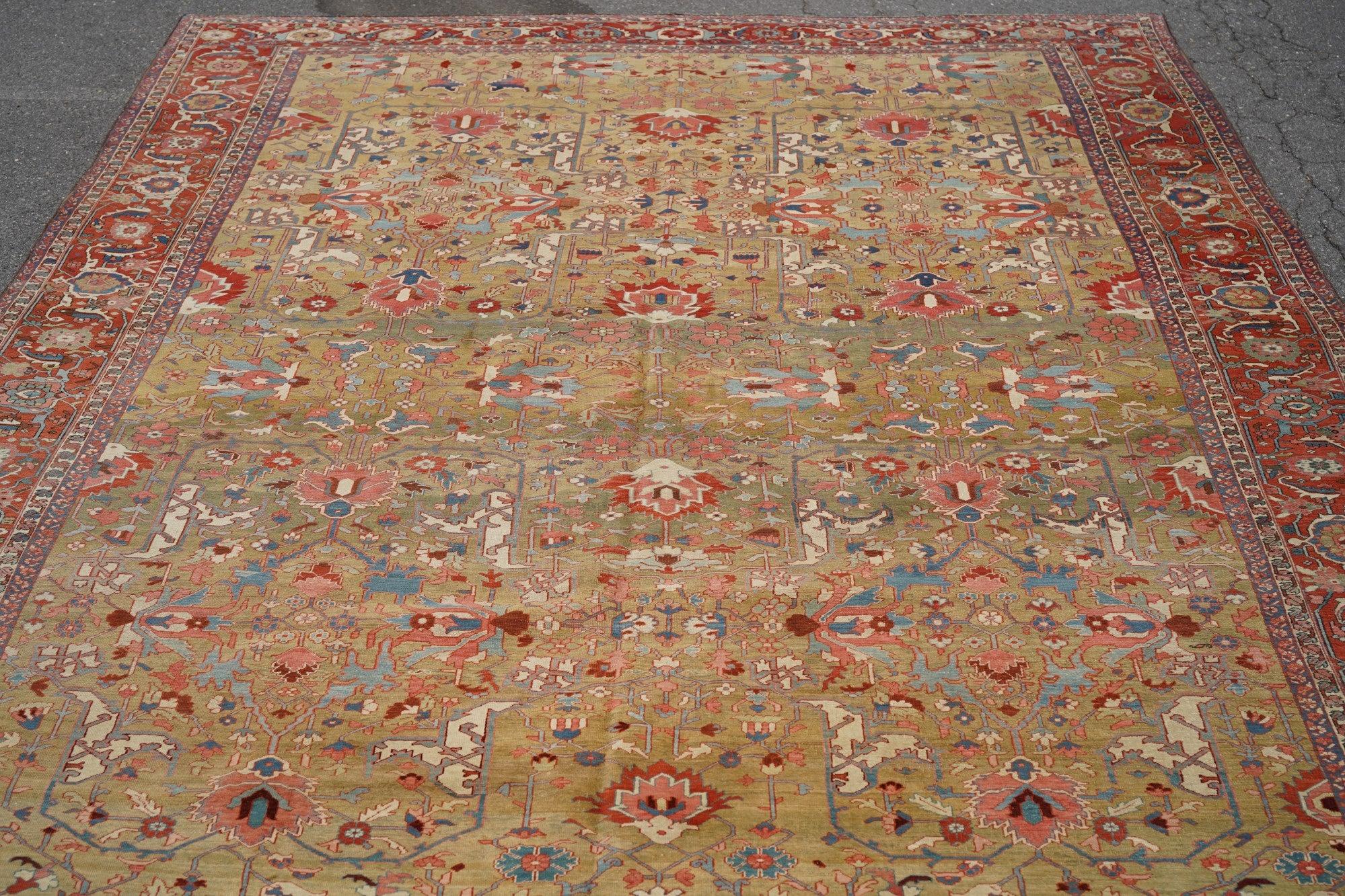 Antiker Serapi-Teppich 11'6'' x 15'0'' aus Serapi (Handgeknüpft) im Angebot