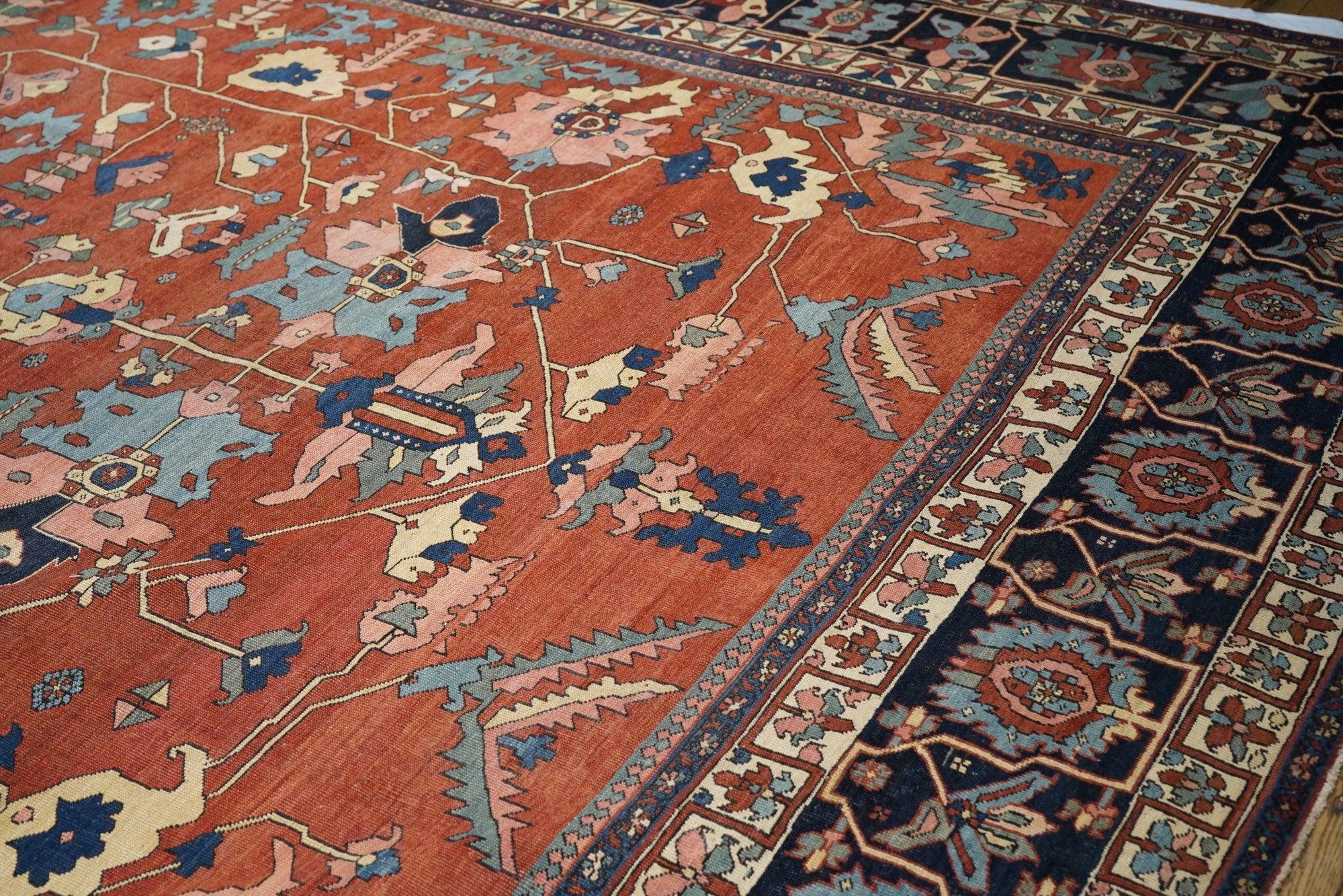 XIXe siècle Tapis Serapi ancien 11'7'' x 19'4'' en vente