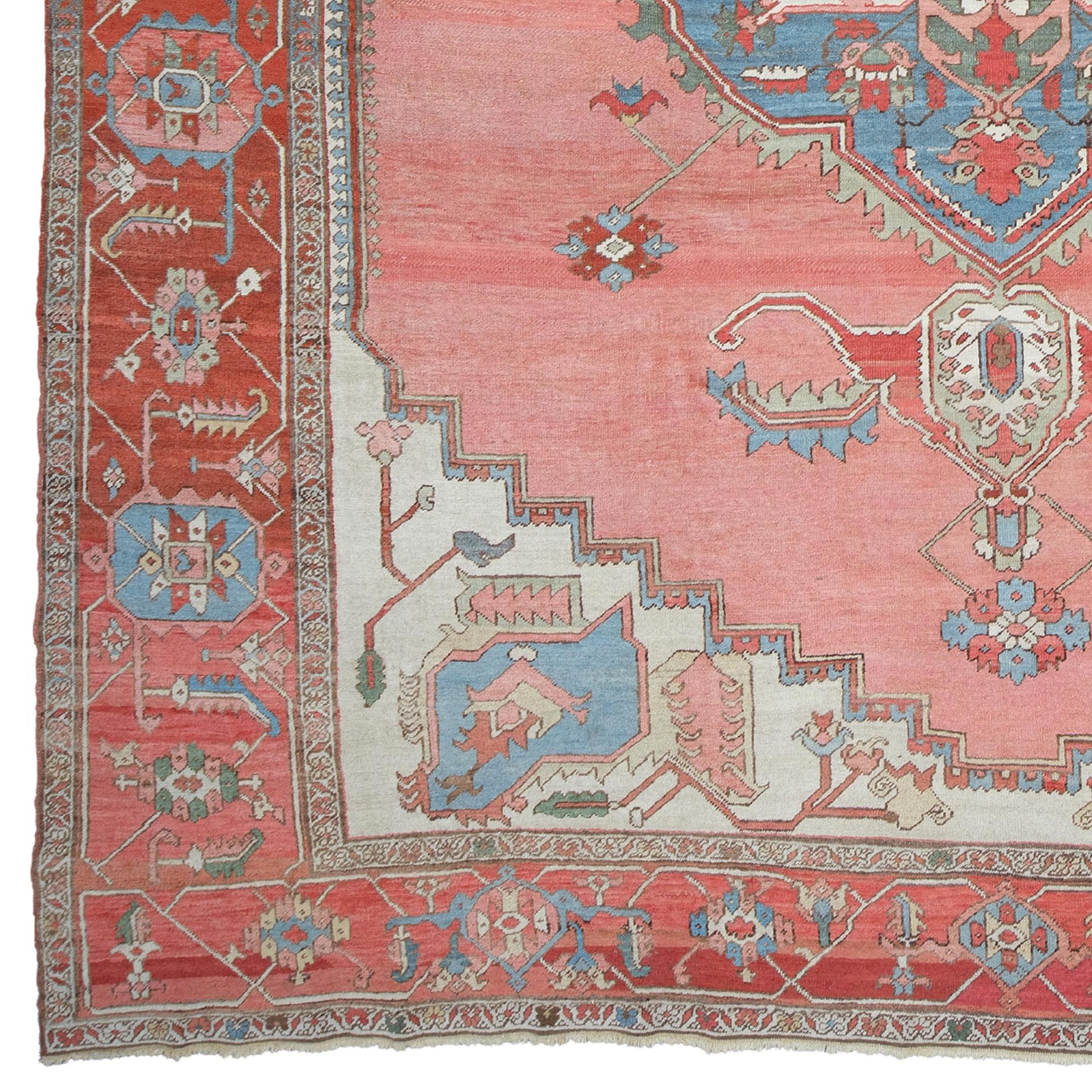 19th Century Serapi Rug, Handmade Wool Rug
Size: 295x390 cm

This antique serapi carpet is a magnificent work that will allow you to establish a connection between art and history. This 19th-century rug is hand-woven with precision and care, with