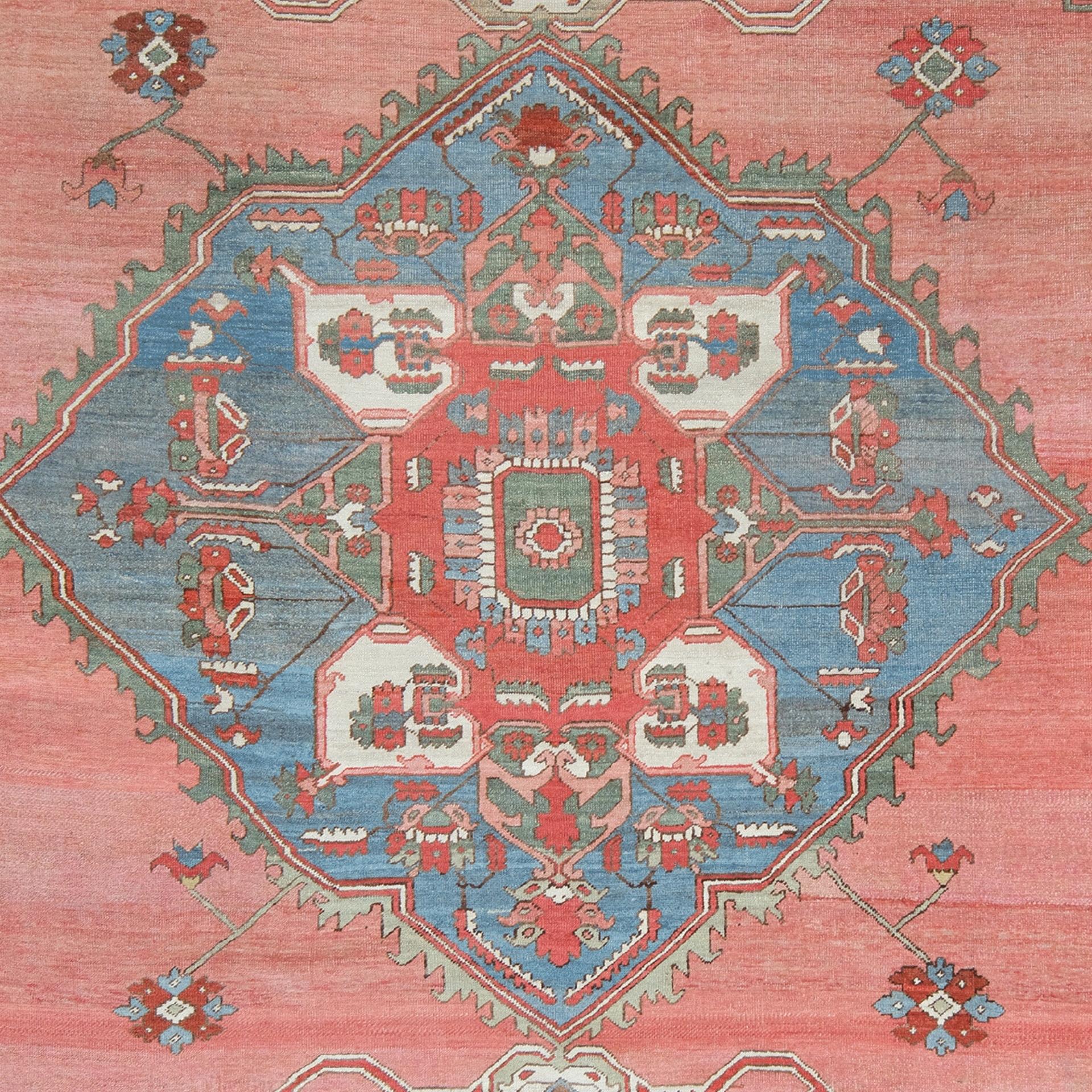 Persian Antique Serapi Rug - 19th Century Serapi Rug, Handmade Wool Rug For Sale