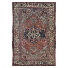 Tapis ancien Serapi (3.0x2.0m, 1900). Détails exquis (noués à la main).