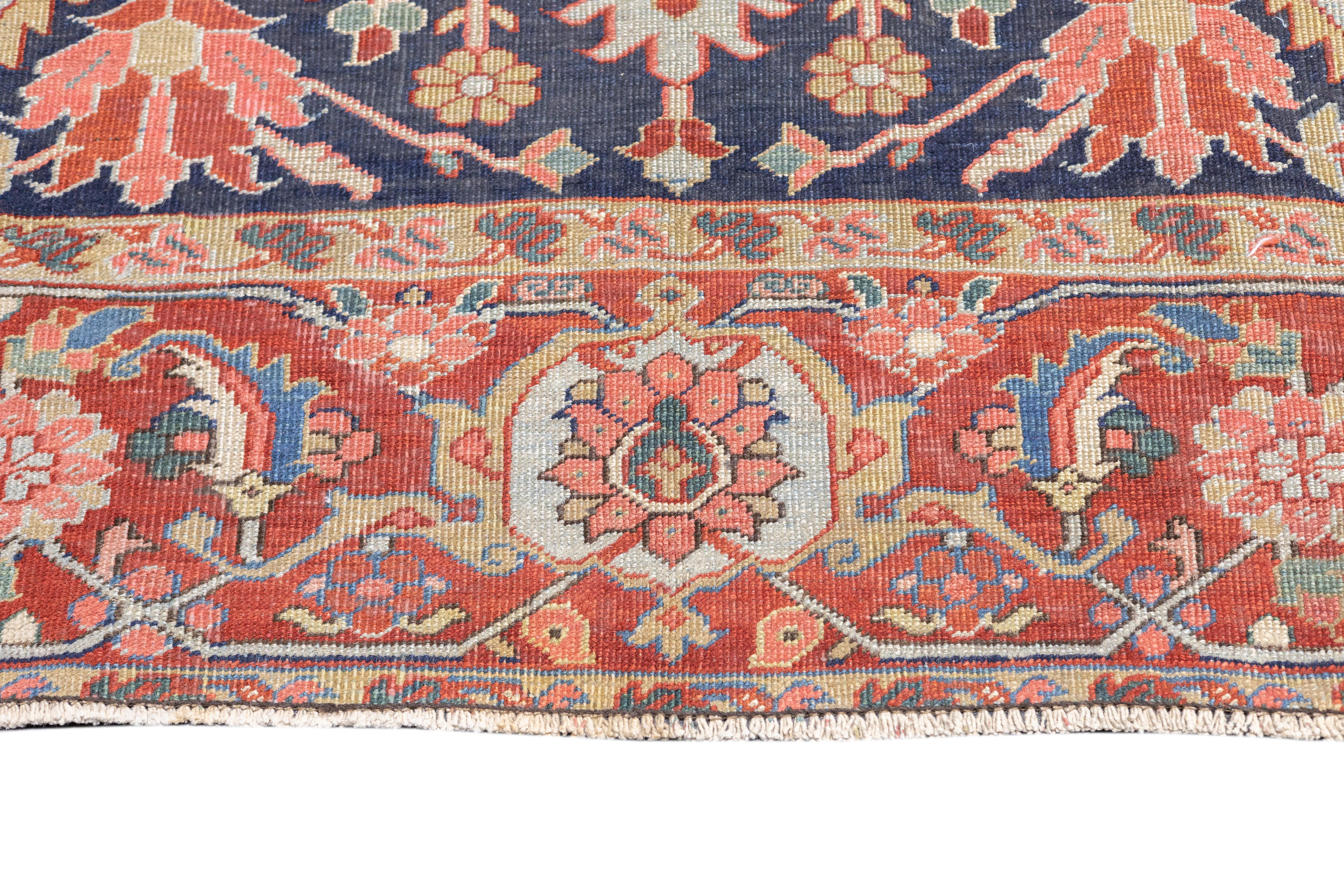 Persian Antique Serapi Rug 8'8'' x 12'4'' For Sale