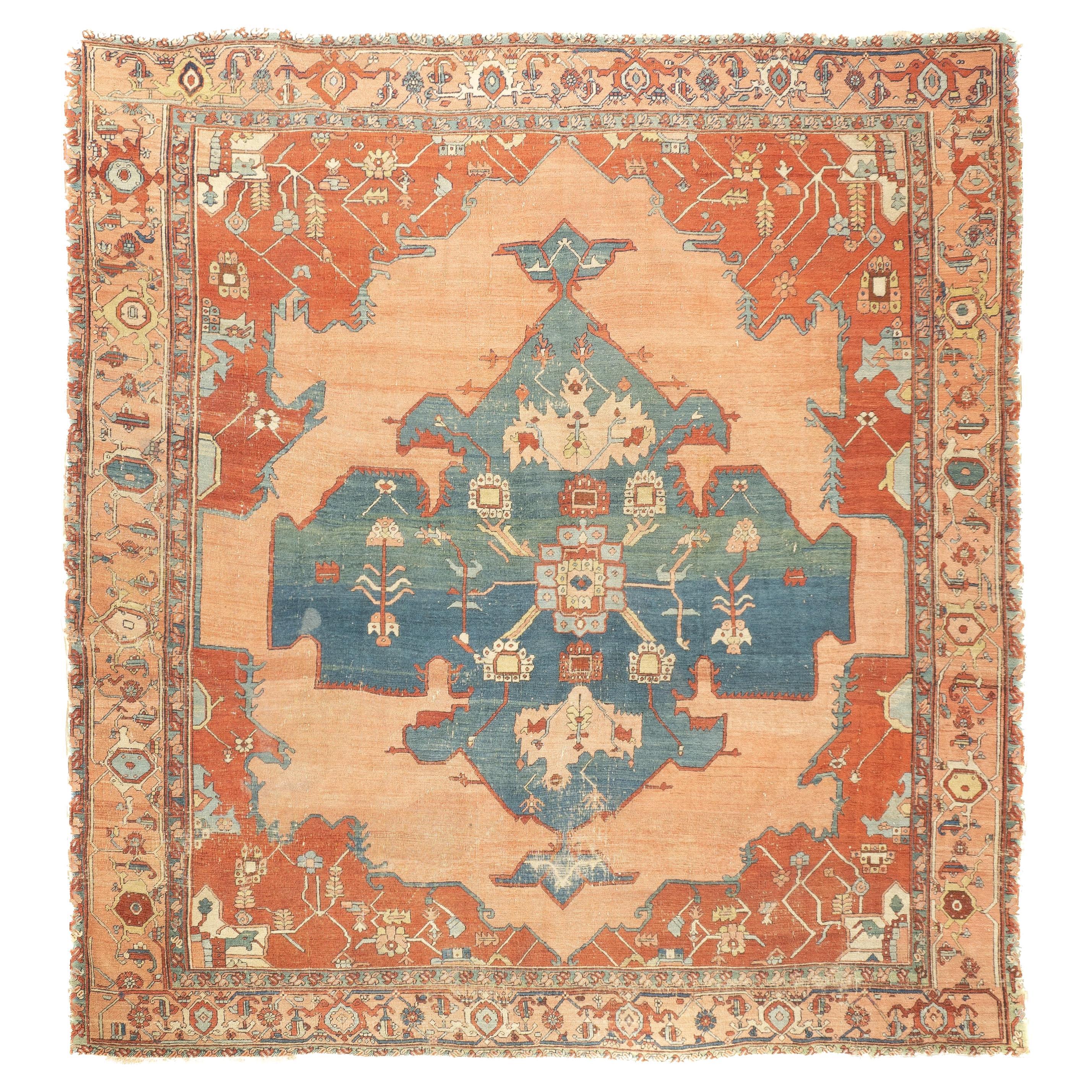 Tapis Serapi ancien 9'3'' x 9'11''