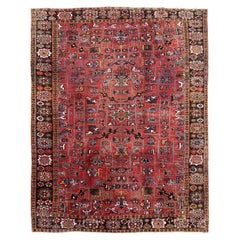 Tappeto antico Serapi Tappeto persiano antico Heriz Serapi 9x12 Tappeto persiano fatto a mano 9x11