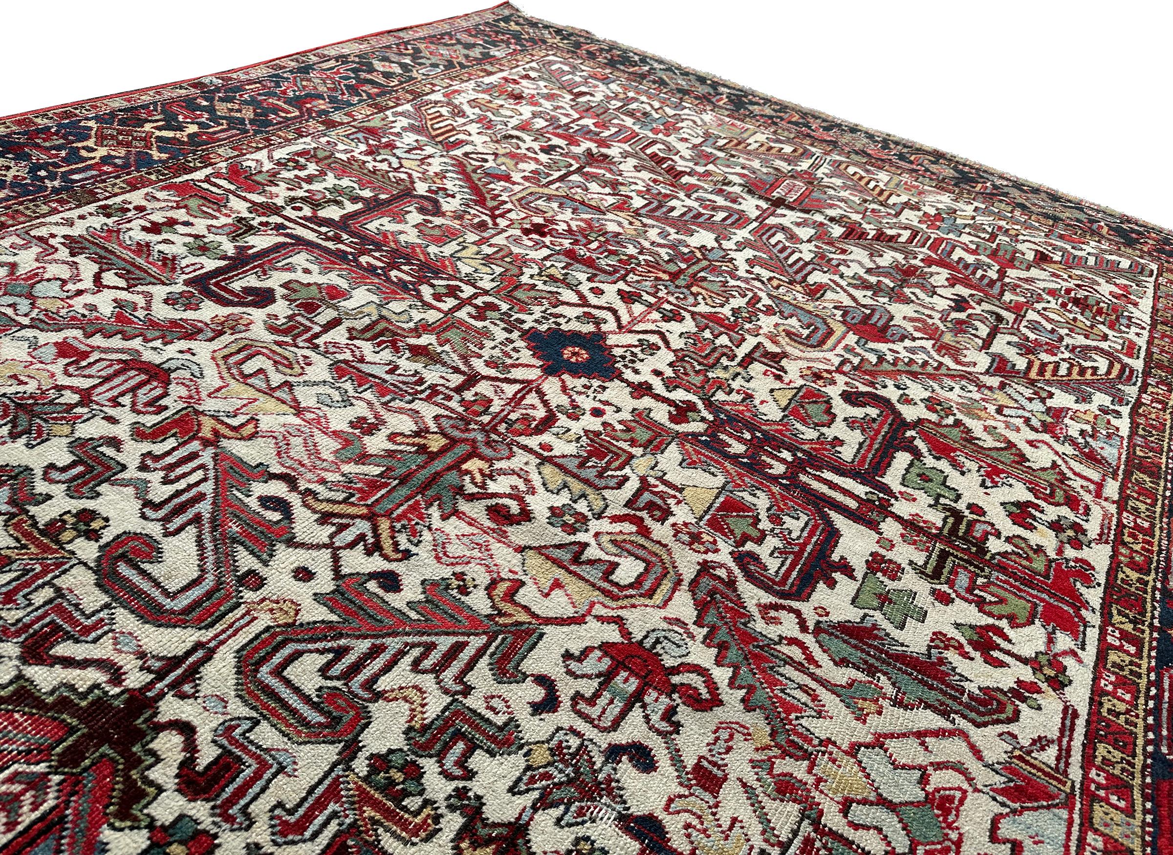 Perse Tapis Serapi ancien Tapis Persan Heriz Serapi ancien Tapis Persan fait main 8x10 en vente