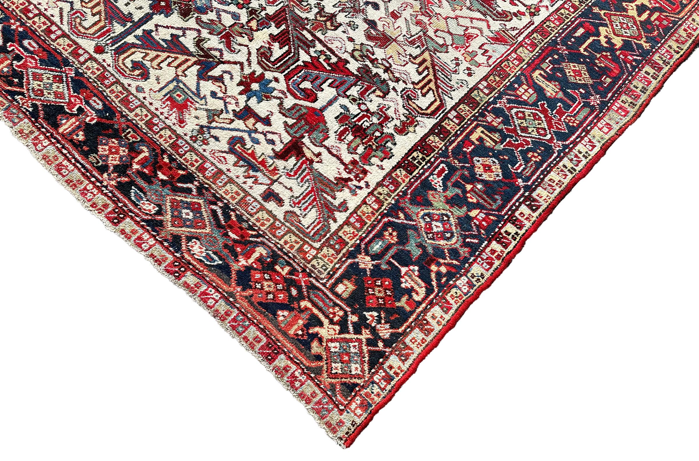 Tapis Serapi ancien Tapis Persan Heriz Serapi ancien Tapis Persan fait main 8x10 en vente 1