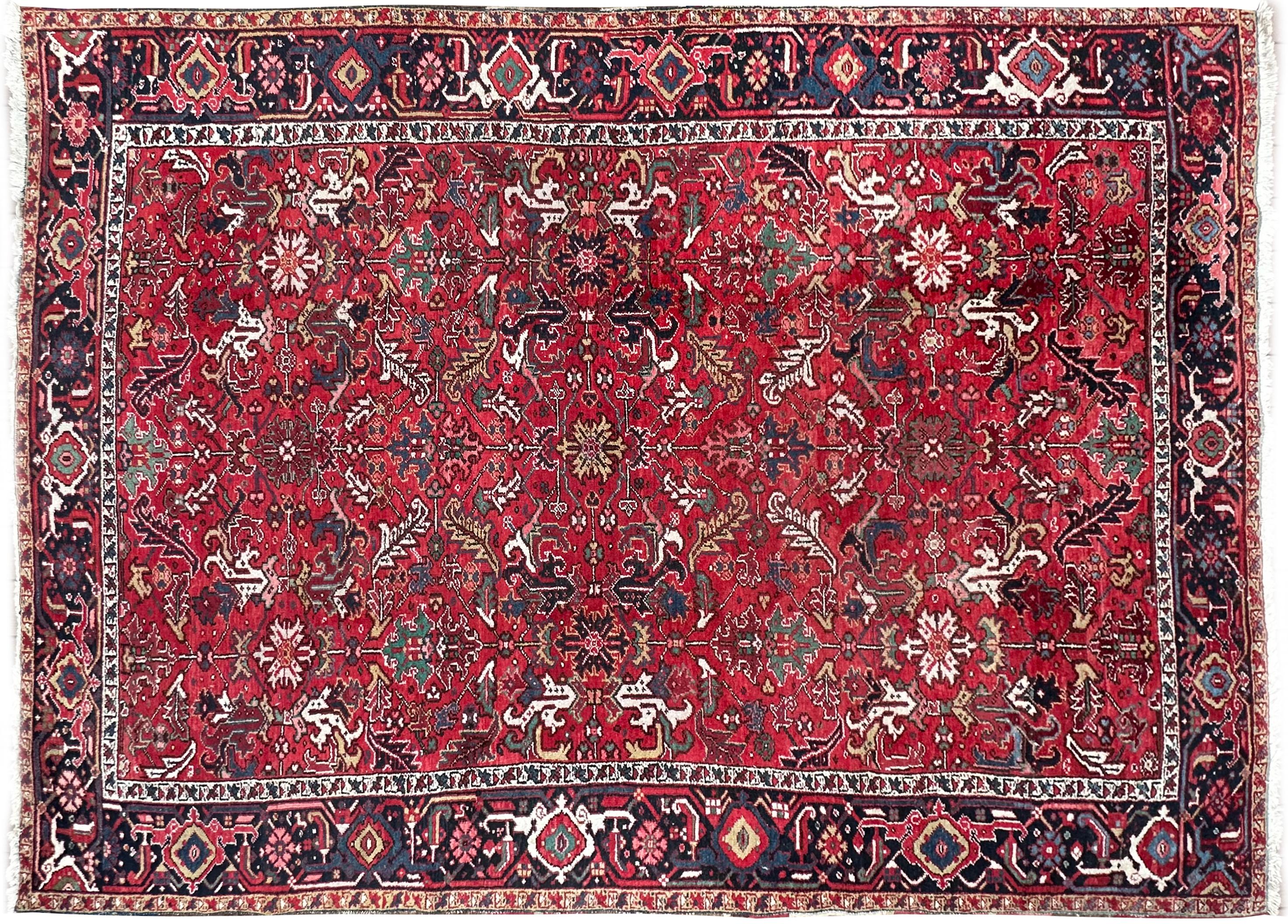 Antigua Alfombra Serapi Heriz Óxido Artístico 8'3