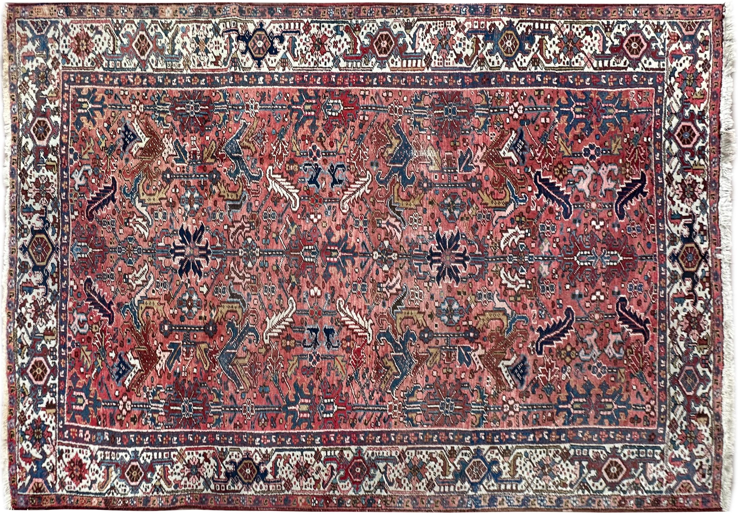 Persiano Tappeto antico Serapi Tappeto antico persiano Heriz Serapi Tappeto persiano fatto a mano 8x11 in vendita