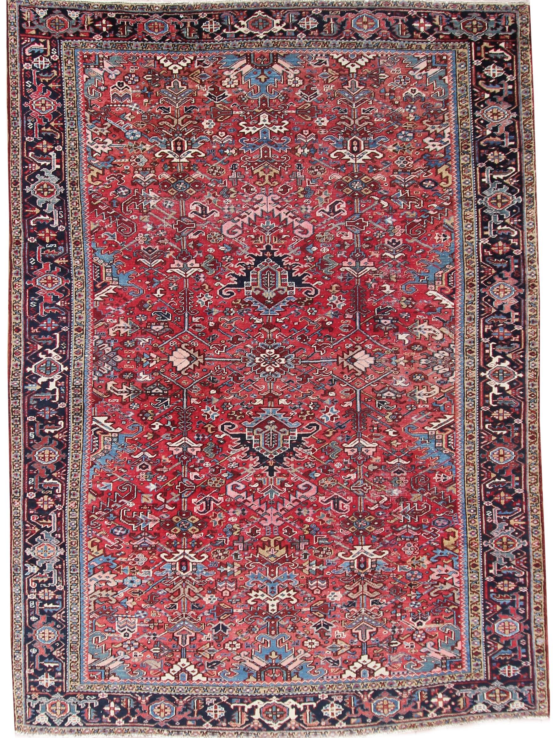 Perse Tapis Serapi ancien Tapis Persan Heriz Serapi ancien Tapis Persan fait à la main 8x11 en vente