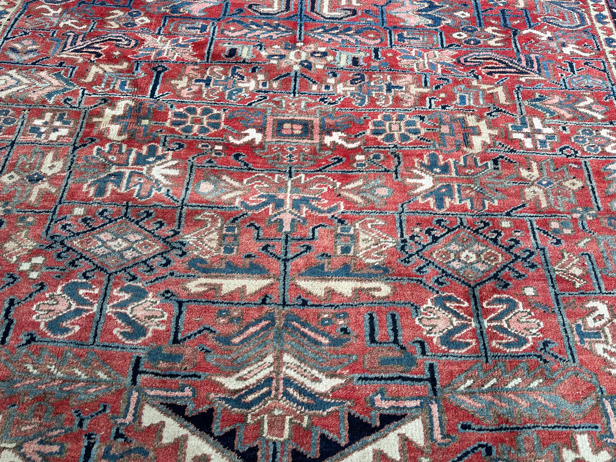 Début du 20ème siècle Tapis Serapi ancien Tapis Persan Heriz Serapi ancien Tapis Persan fait à la main 8x11 en vente