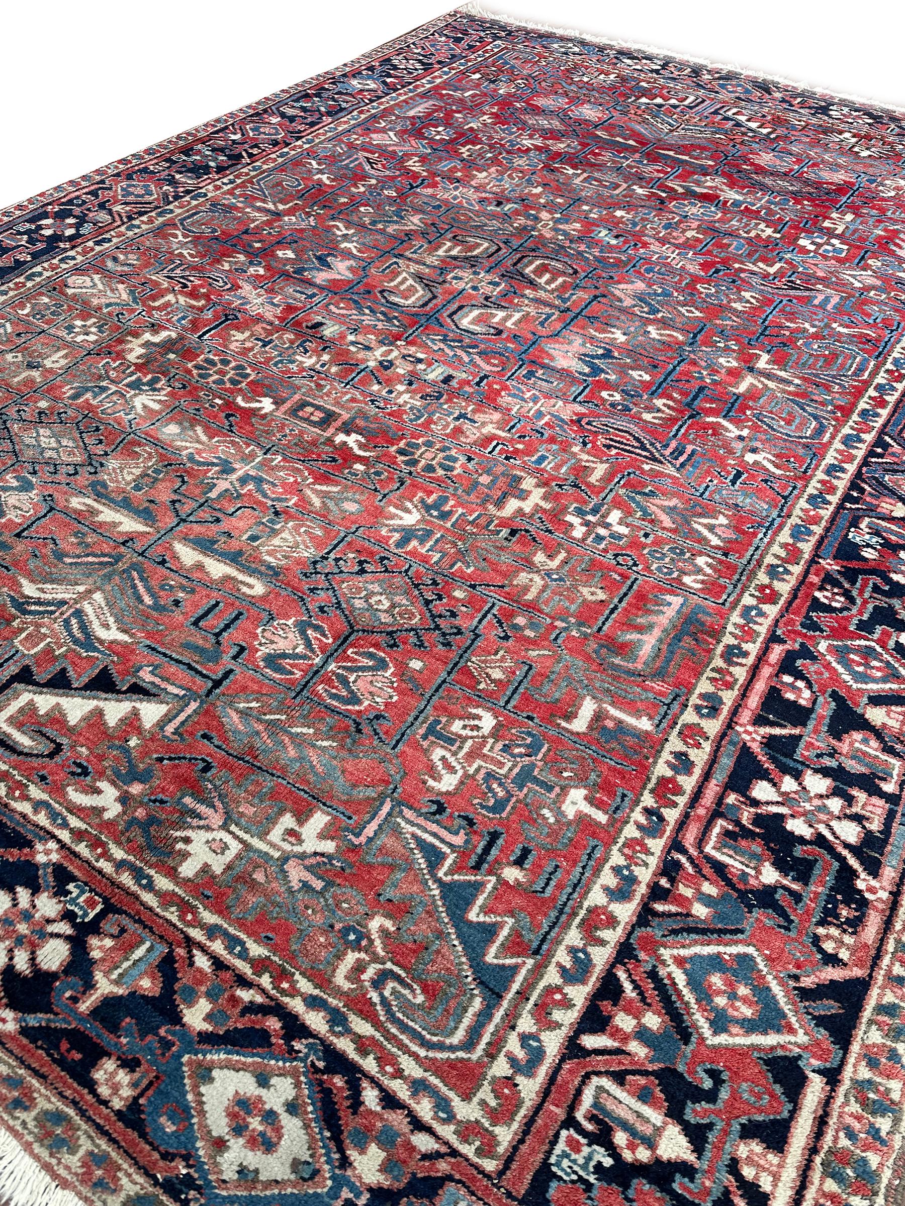 Laine Tapis Serapi ancien Tapis Persan Heriz Serapi ancien Tapis Persan fait à la main 8x11 en vente