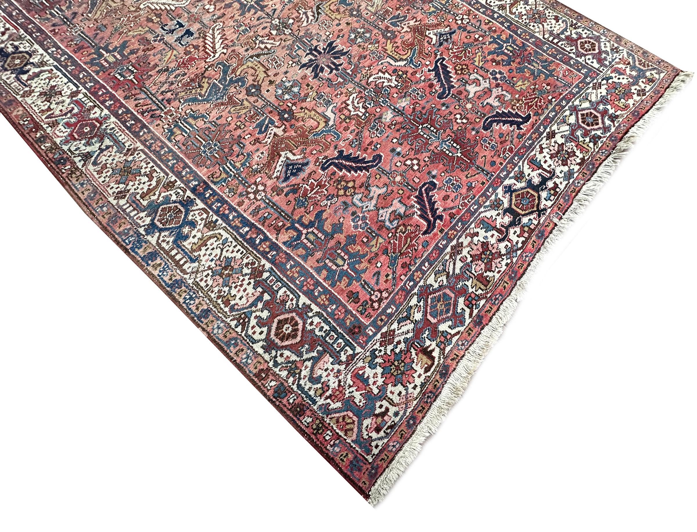 Tappeto antico Serapi Tappeto antico persiano Heriz Serapi Tappeto persiano fatto a mano 8x11 in vendita 1