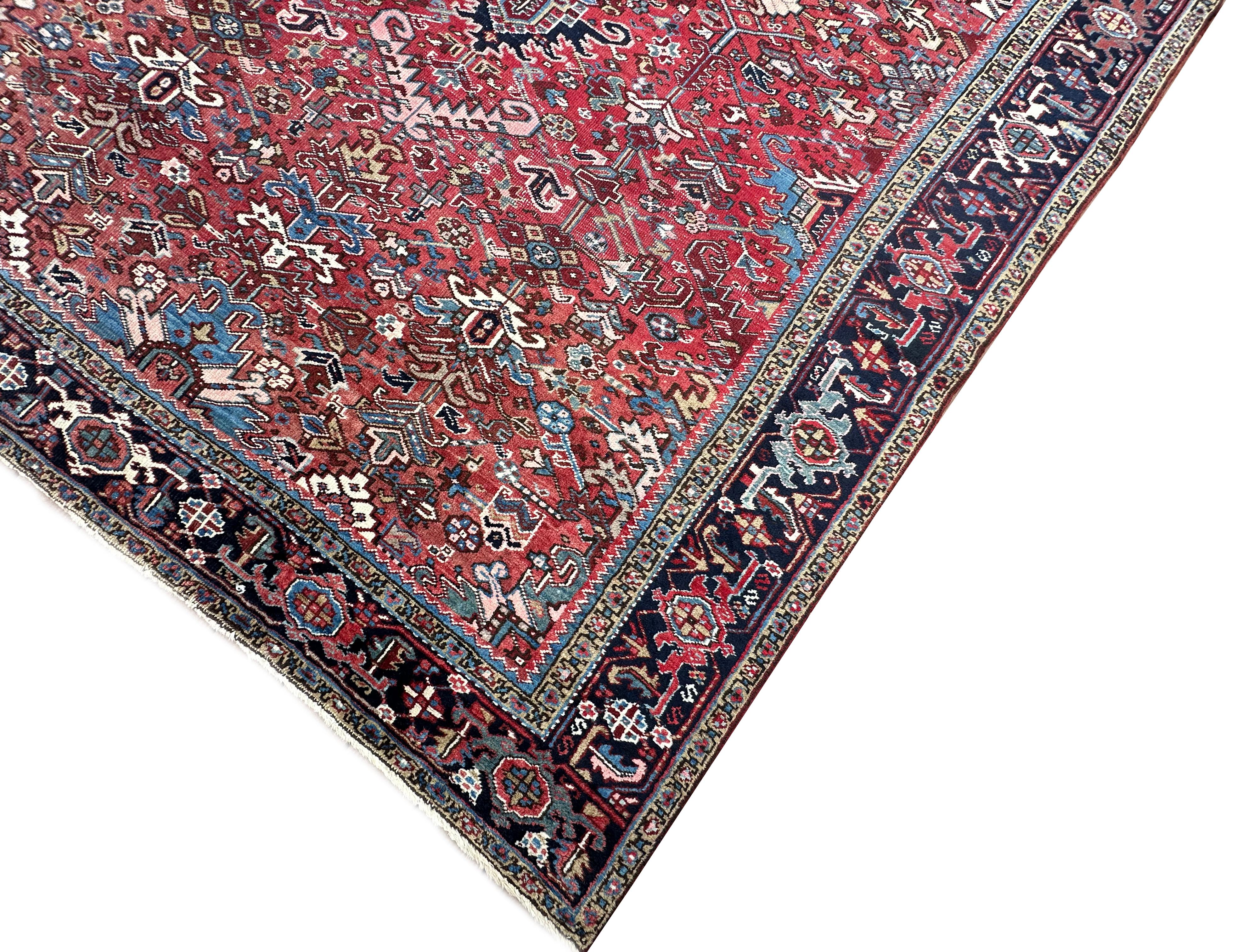 Tapis Serapi ancien Tapis Persan Heriz Serapi ancien Tapis Persan fait à la main 8x11 en vente 1