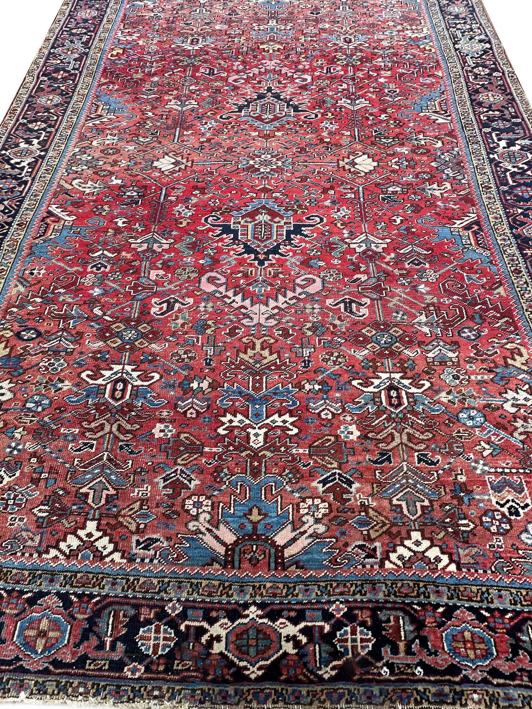 Tapis Serapi ancien Tapis Persan Heriz Serapi ancien Tapis Persan fait à la main 8x11 en vente 2