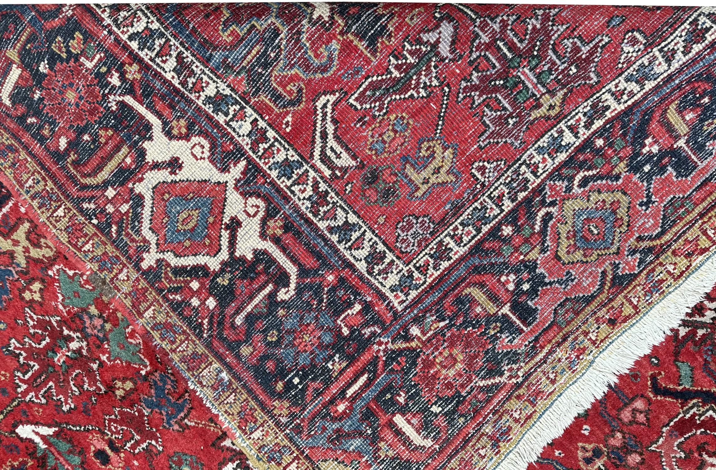 Alfombra Serapi Antigua Alfombra Persa Heriz Serapi Alfombra Persa Hecha a Mano 8x11 en venta 3