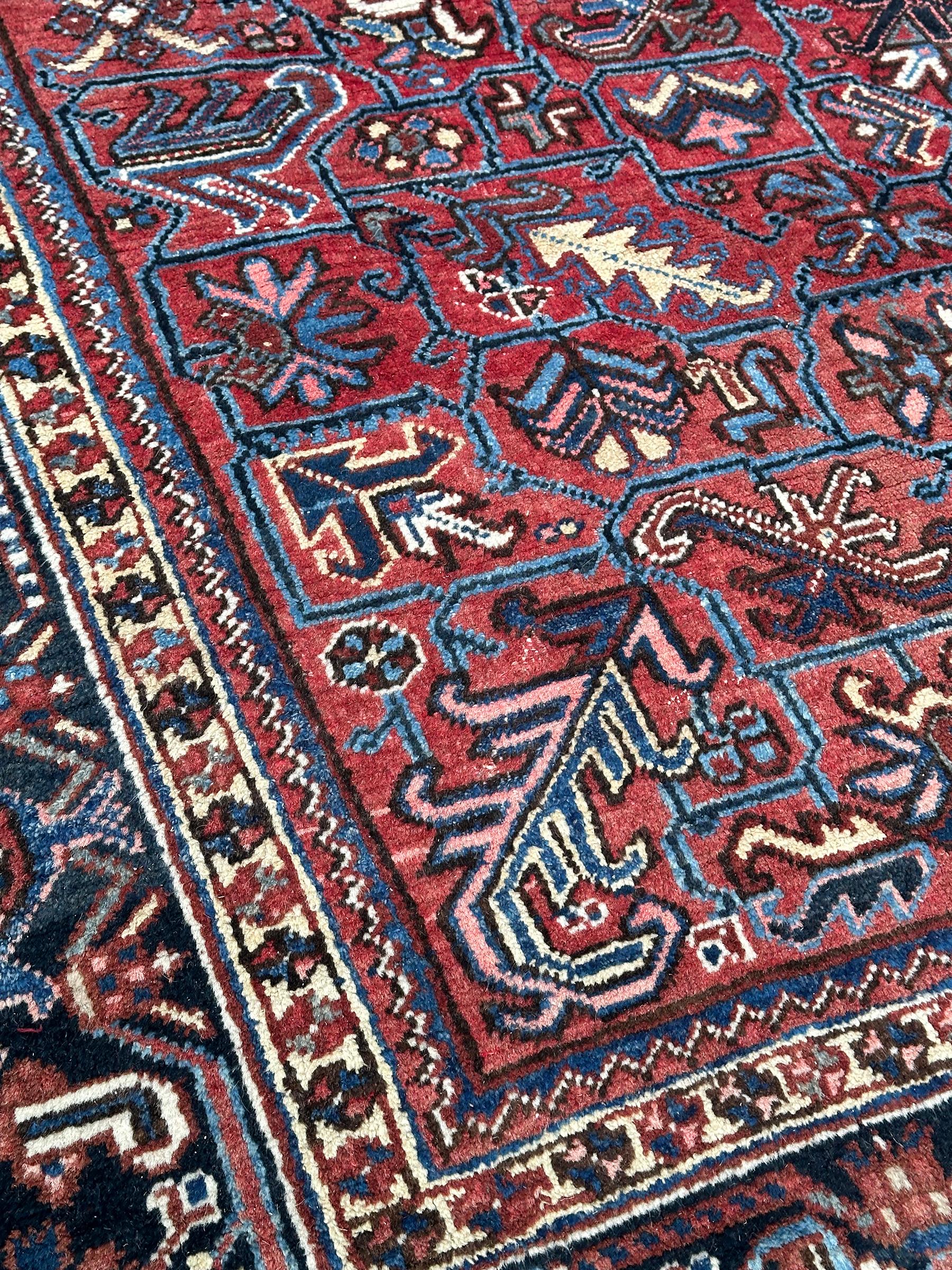 Tapis Serapi ancien Tapis Persan Heriz Serapi ancien Tapis Persan fait à la main 9x12 en vente 3