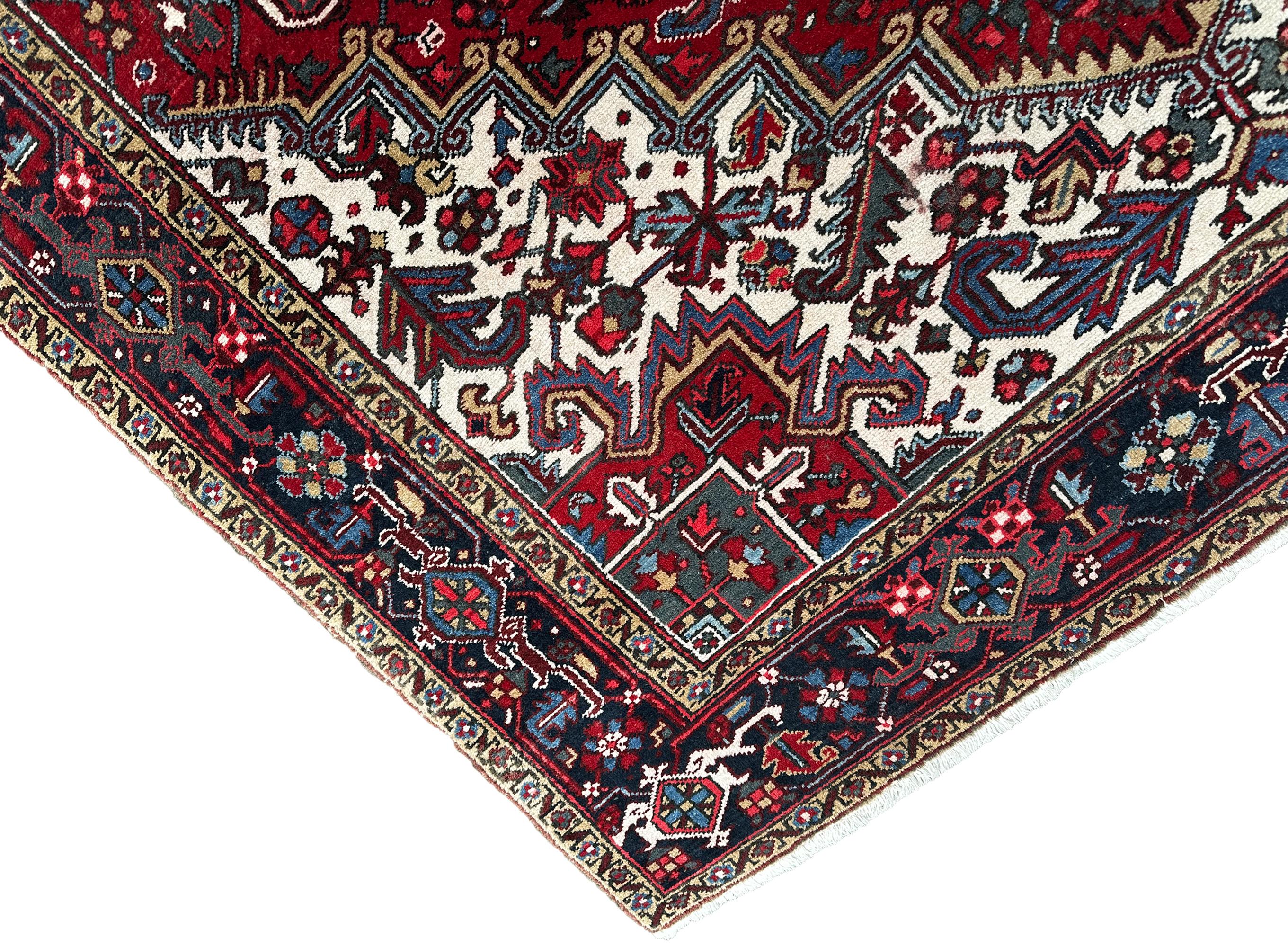Antiker Serapi Teppich Antiker Persischer Heriz Serapi Teppich Handgefertigter Persischer Teppich 9x12 im Angebot 5