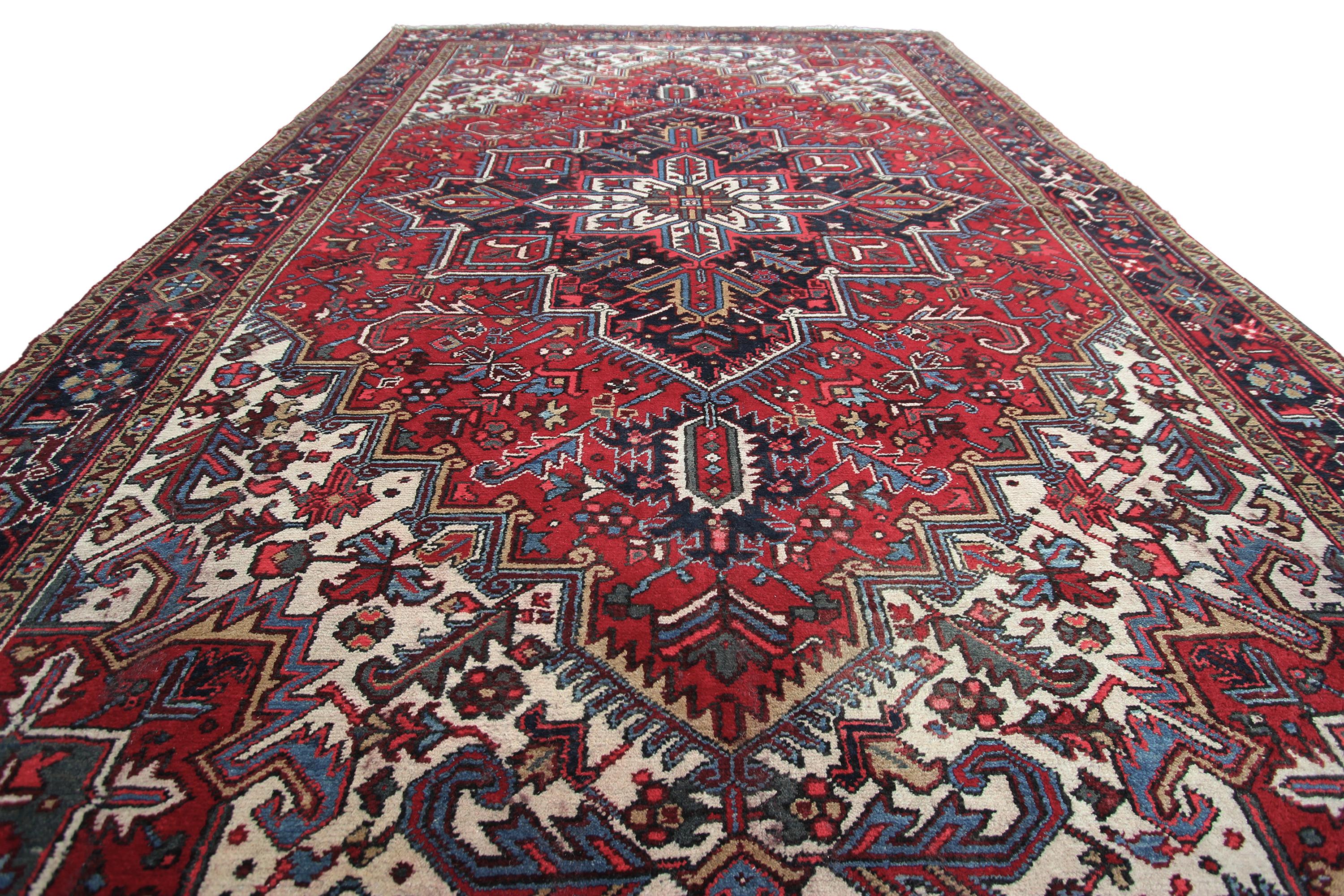 Antiker Serapi Teppich Antiker Persischer Heriz Serapi Teppich Handgefertigter Persischer Teppich 9x12 im Zustand „Gut“ im Angebot in New York, NY