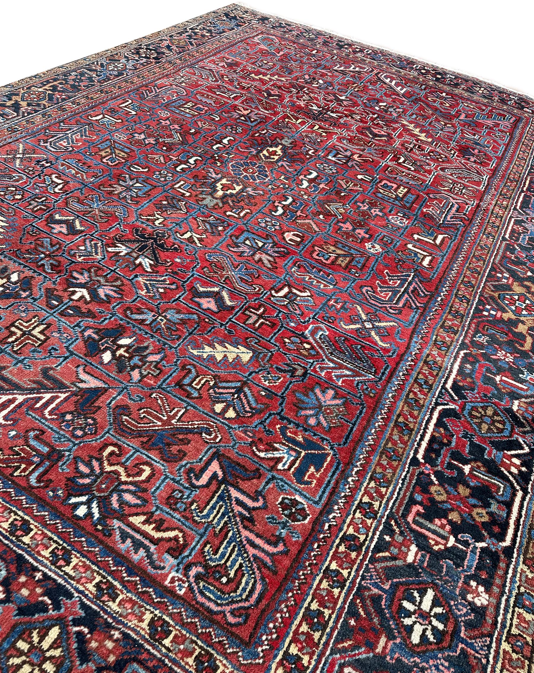 Tapis Serapi ancien Tapis Persan Heriz Serapi ancien Tapis Persan fait à la main 9x12 Bon état - En vente à New York, NY